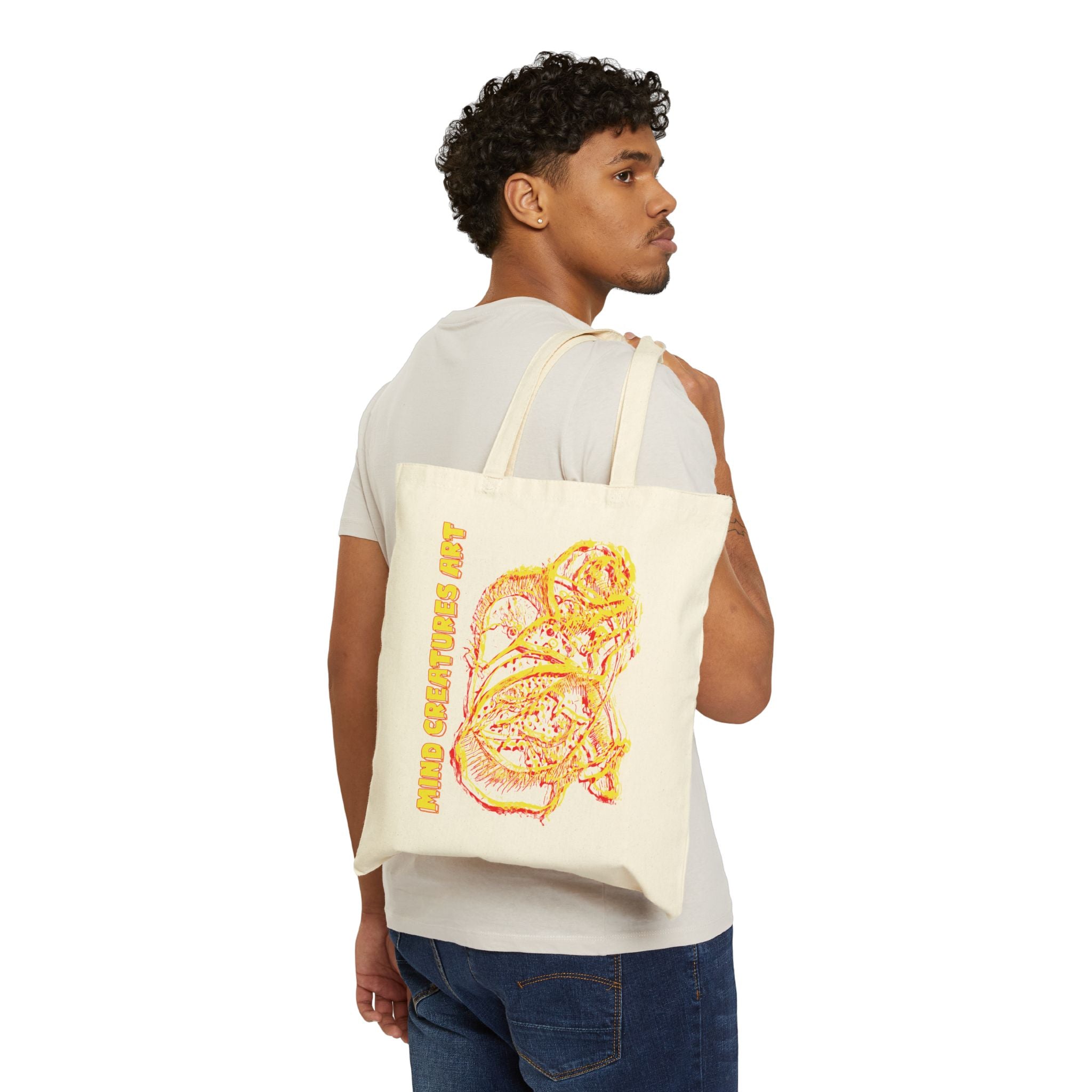 Exploration (Blur, Red & Yellow) Cotton Canvas Tote Bag