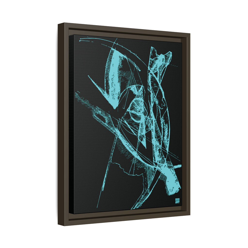 Watching (Aqua, Black Background) Matte Canvas, Framed