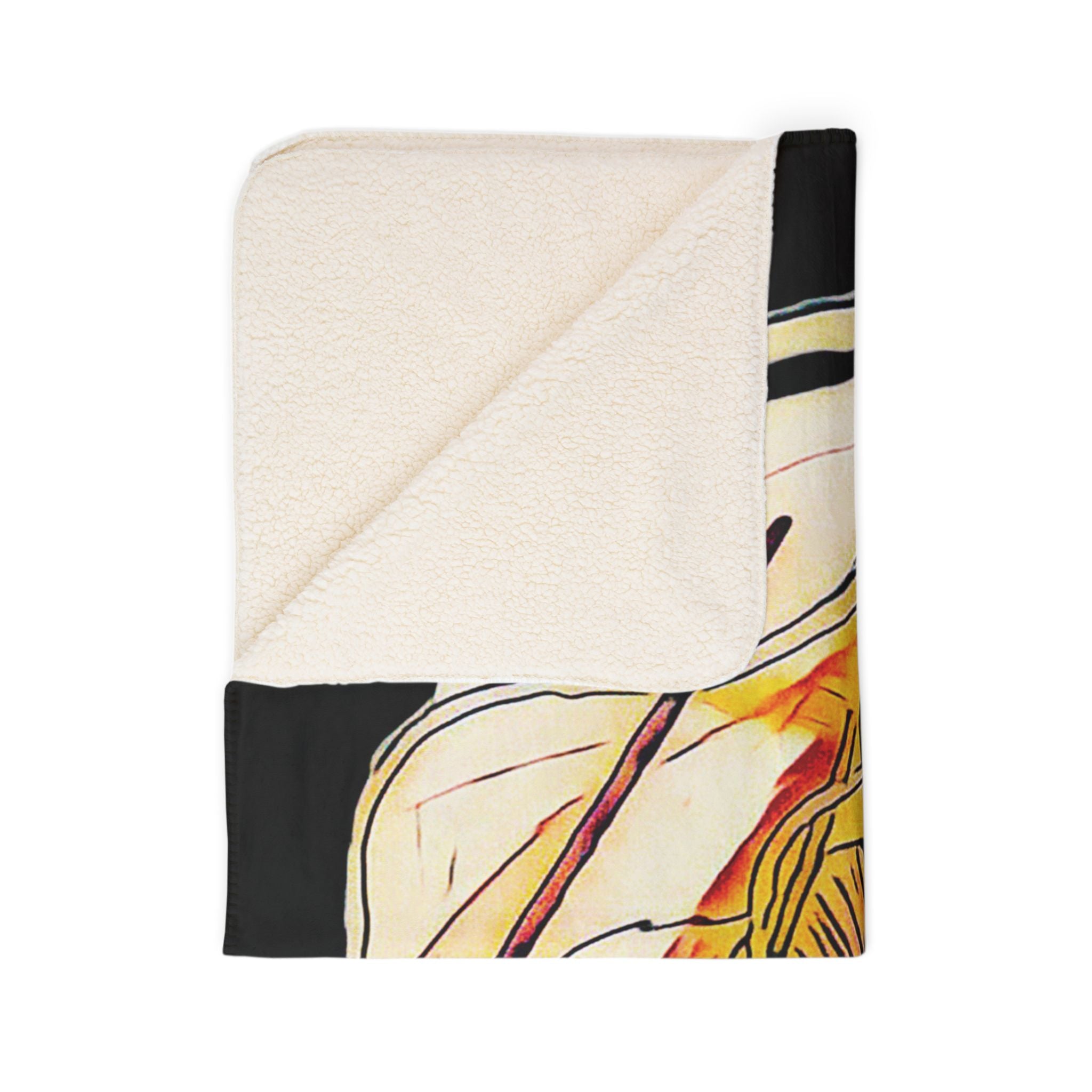 Dive Reflex (Gold, Black Background) Fleece Sherpa Blanket