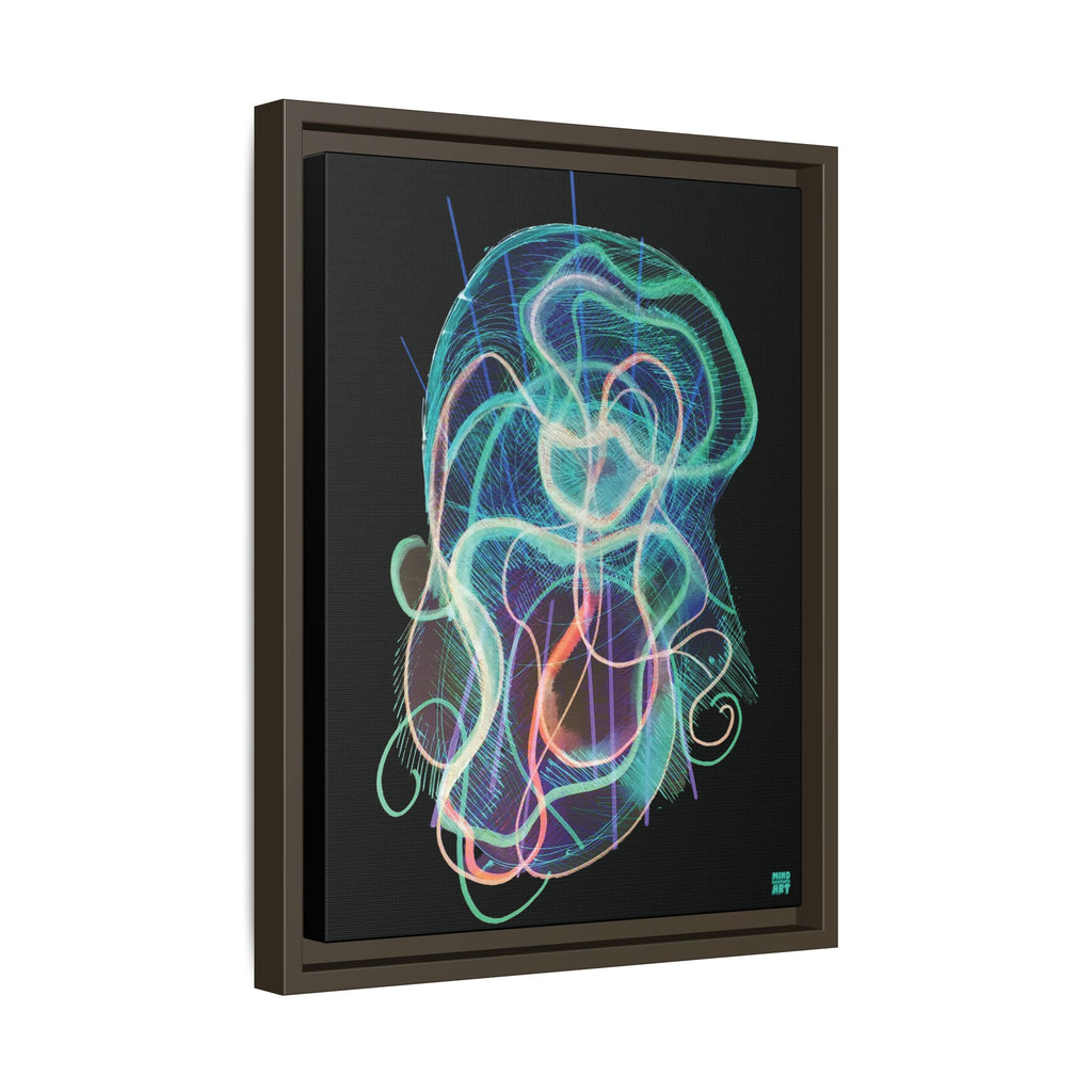 Davy Jones (Electric Teal, Black Background) Matte Canvas, Framed