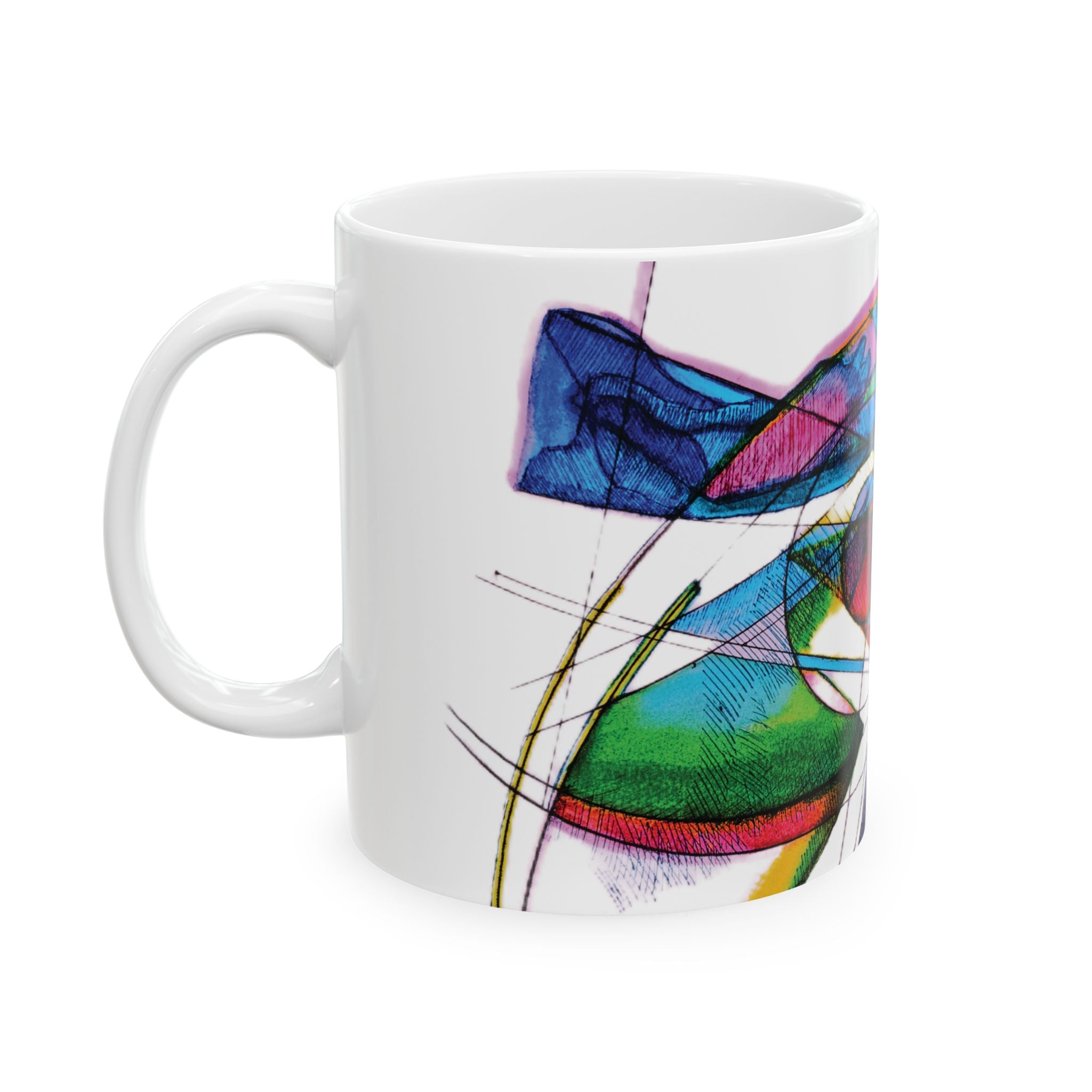Watching White Ceramic Mug, (11oz, 15oz)