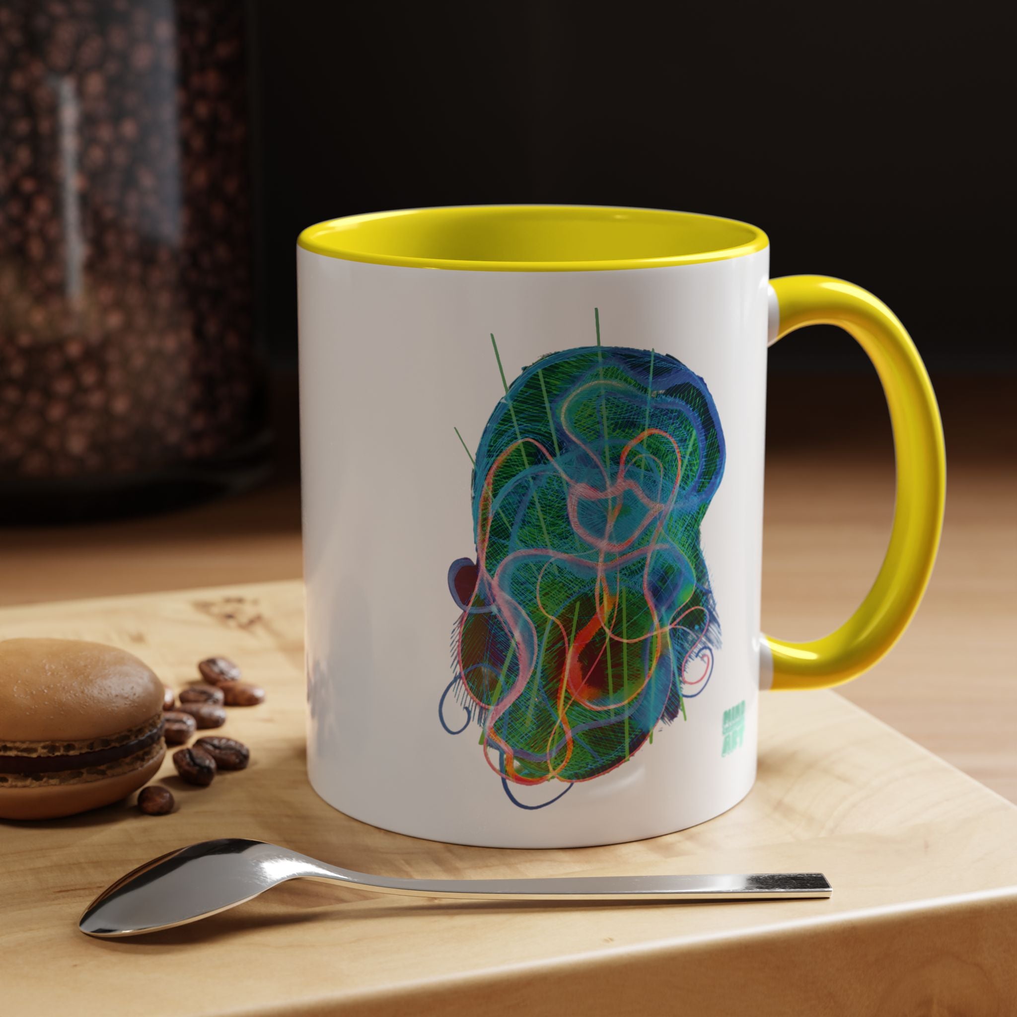 Davy Jones (Electric Blue & Green) Accent Coffee Mug (11oz, 15oz)