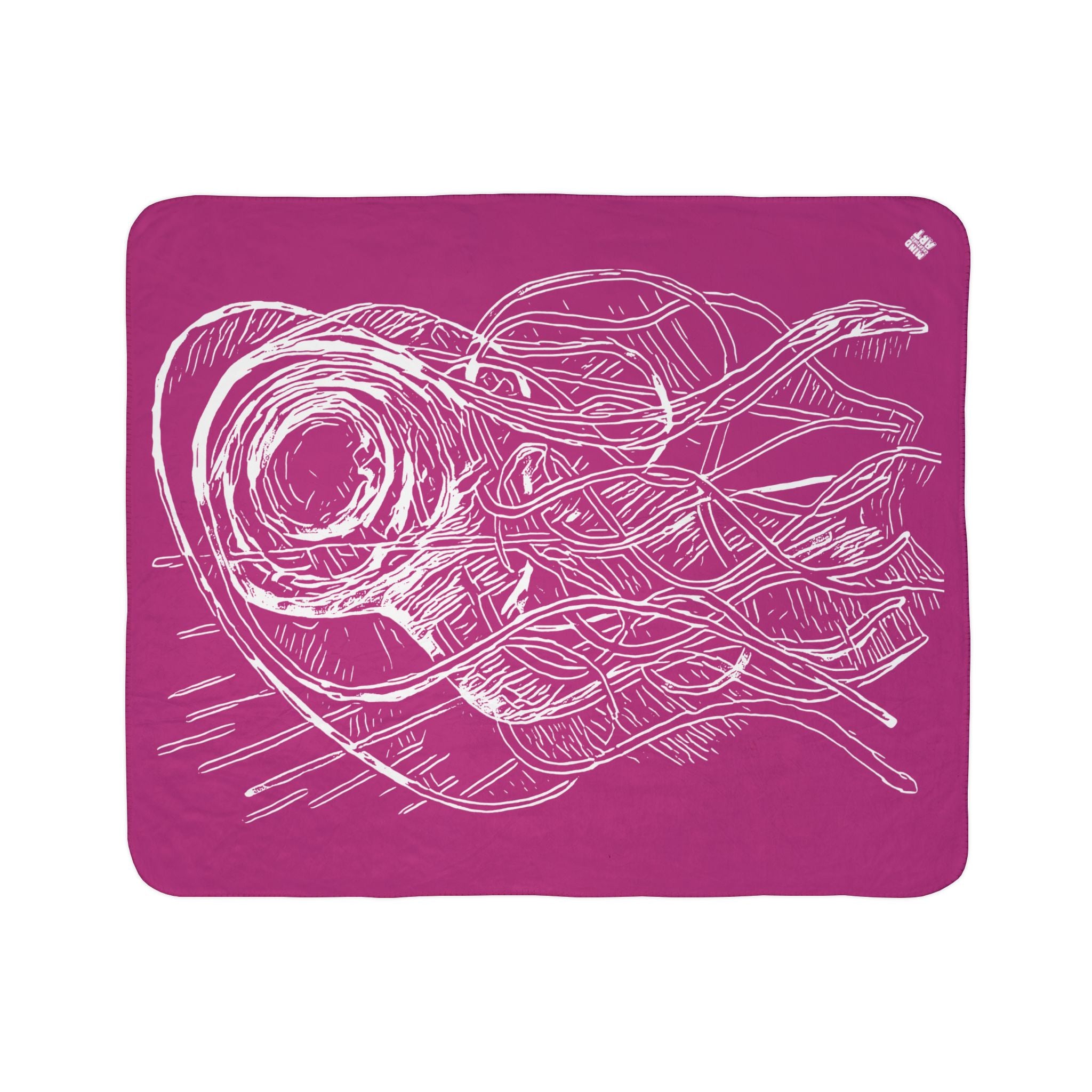Jelly Jam (White, Pink Background) Fleece Sherpa Blanket