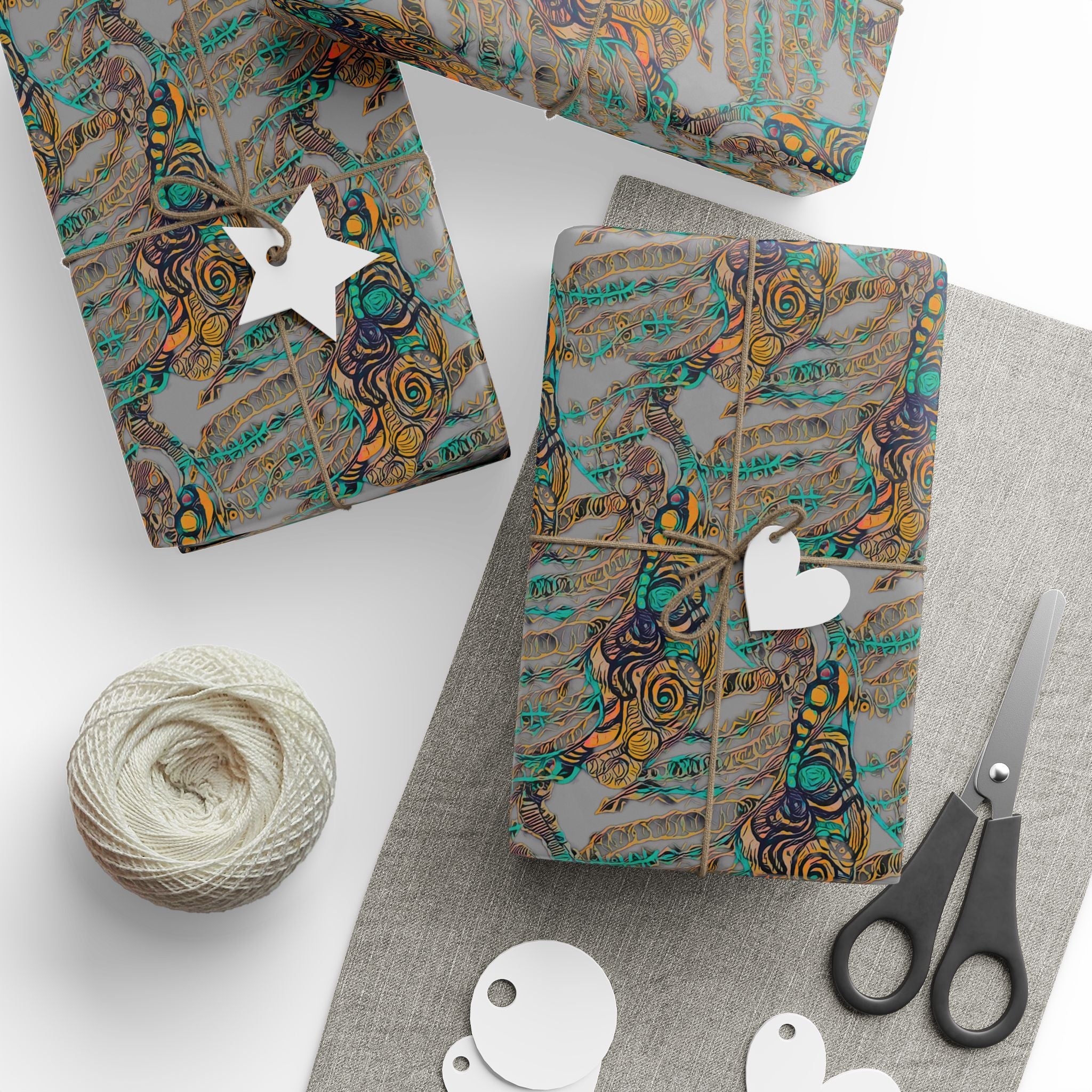 Vessel (Gray Background) Heavy Wrapping Paper