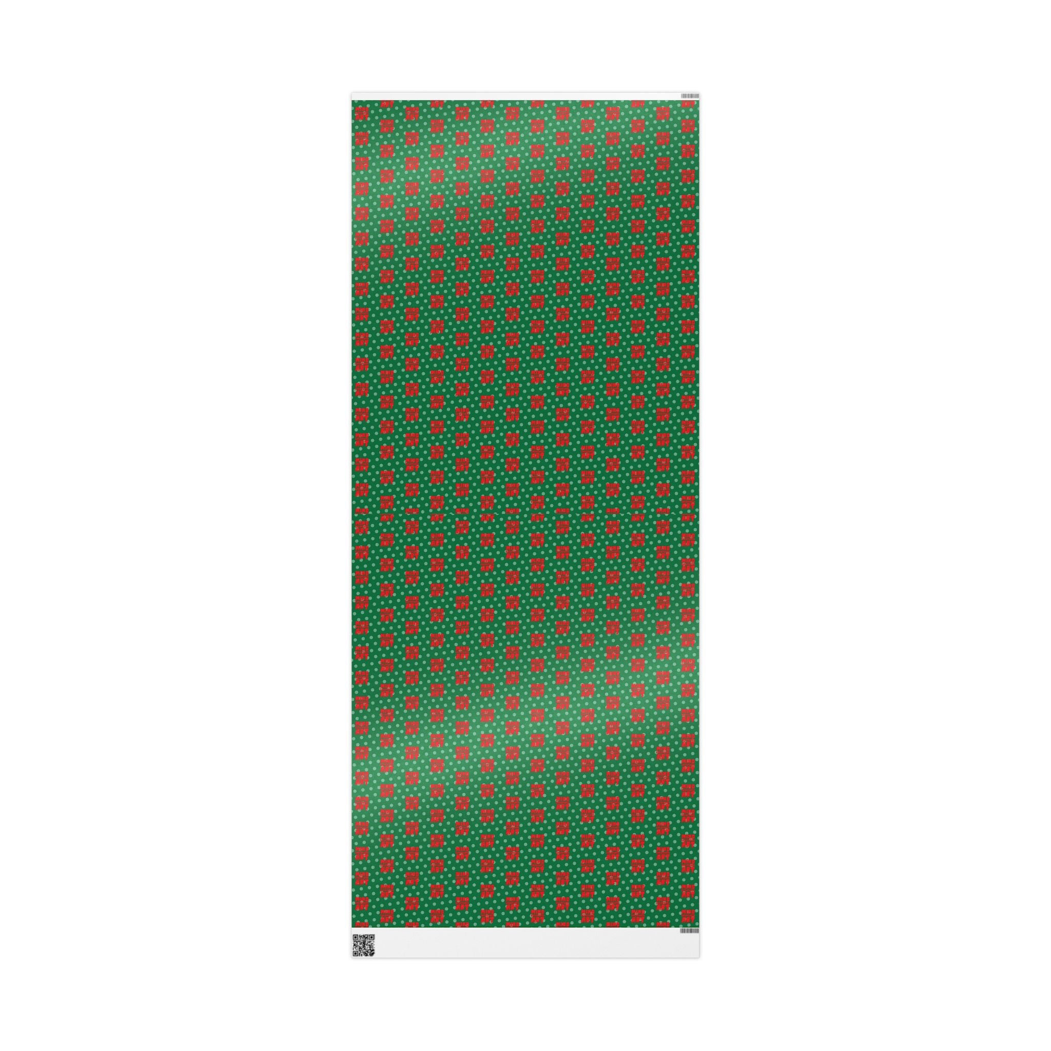 MCA Logo & Snowflake (Red, Green Background) Heavy Wrapping Paper
