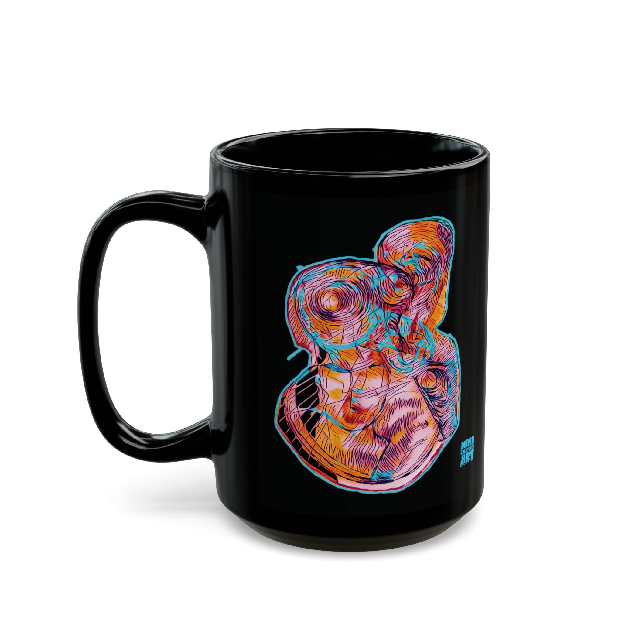 Curiosity (Pink) Black Ceramic Mug (11oz, 15oz)