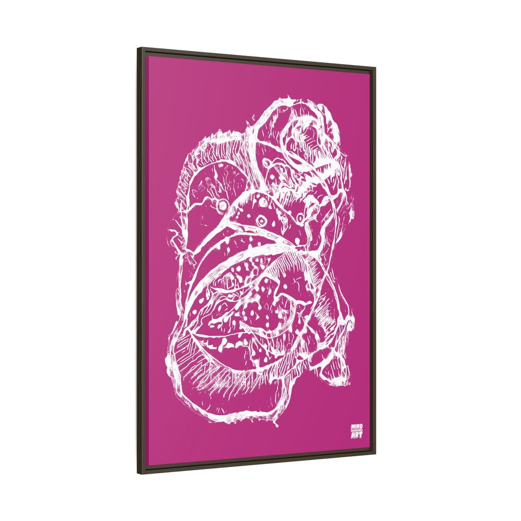 Exploration (White, Pink Background) Matte Canvas, Framed