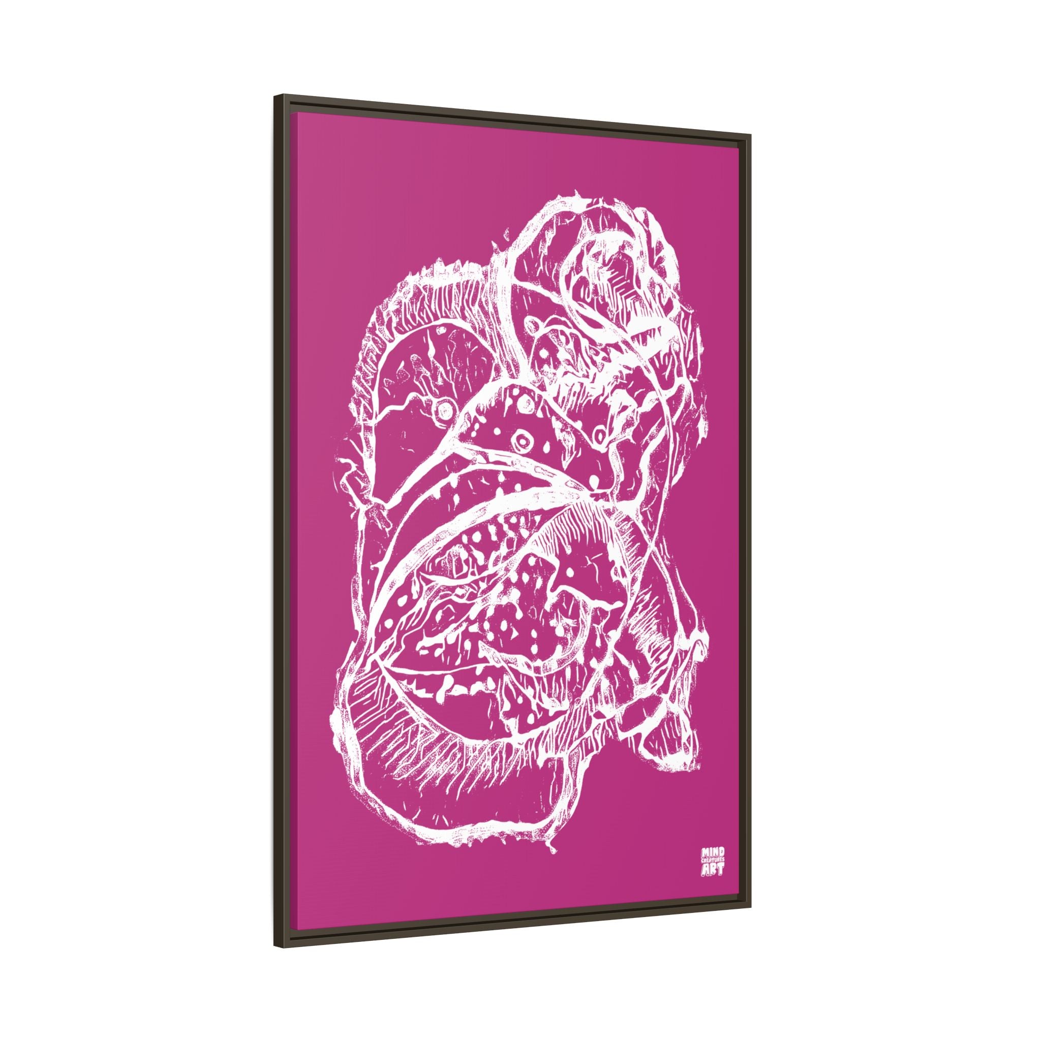 Exploration (White, Pink Background) Matte Canvas, Framed