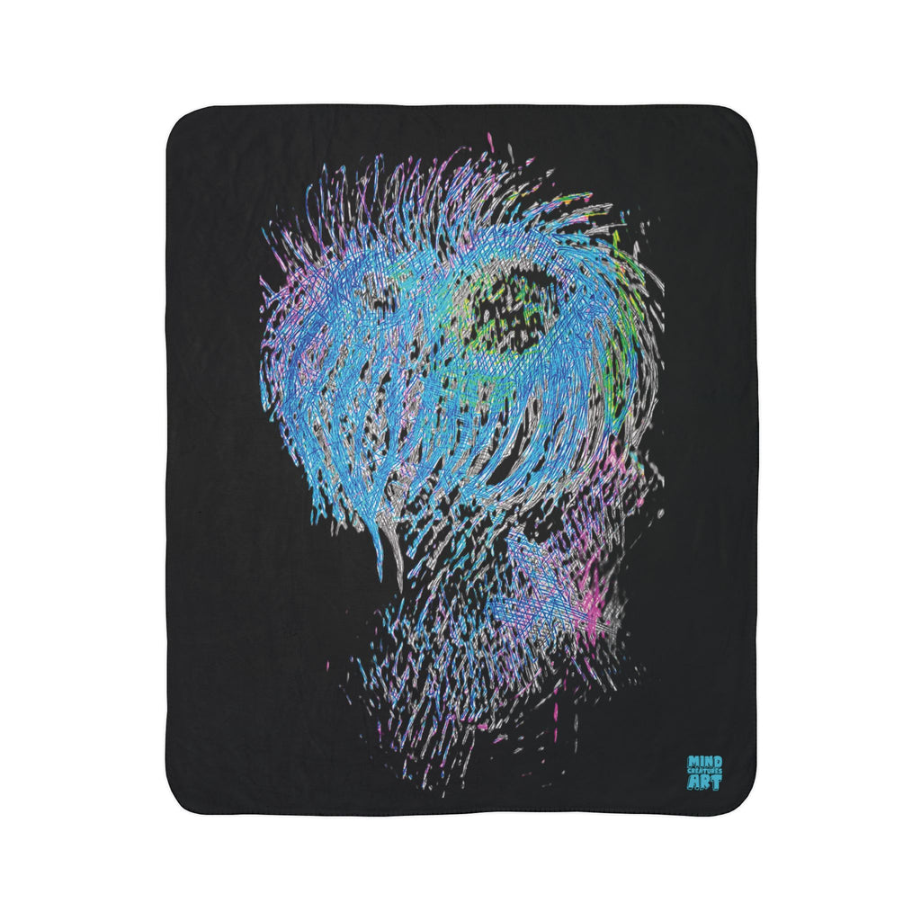 Party Monster (Black Background) Fleece Sherpa Blanket