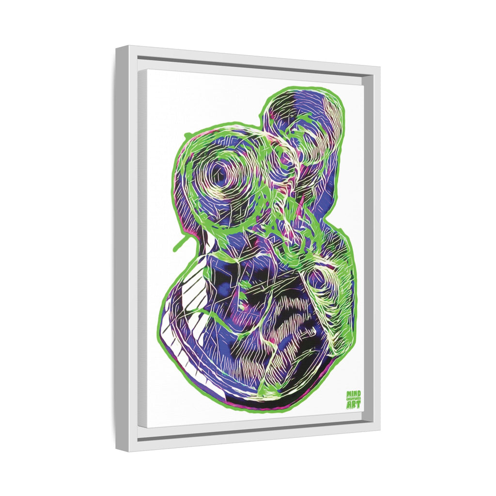 Curiosity (Electric Green, White Background) Matte Canvas, Framed