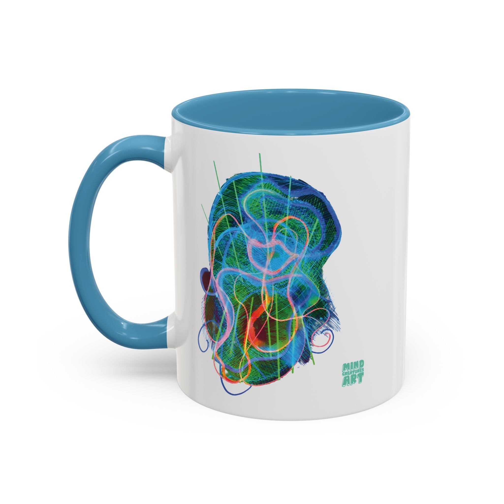 Davy Jones (Electric Blue & Green) Accent Coffee Mug (11oz, 15oz)
