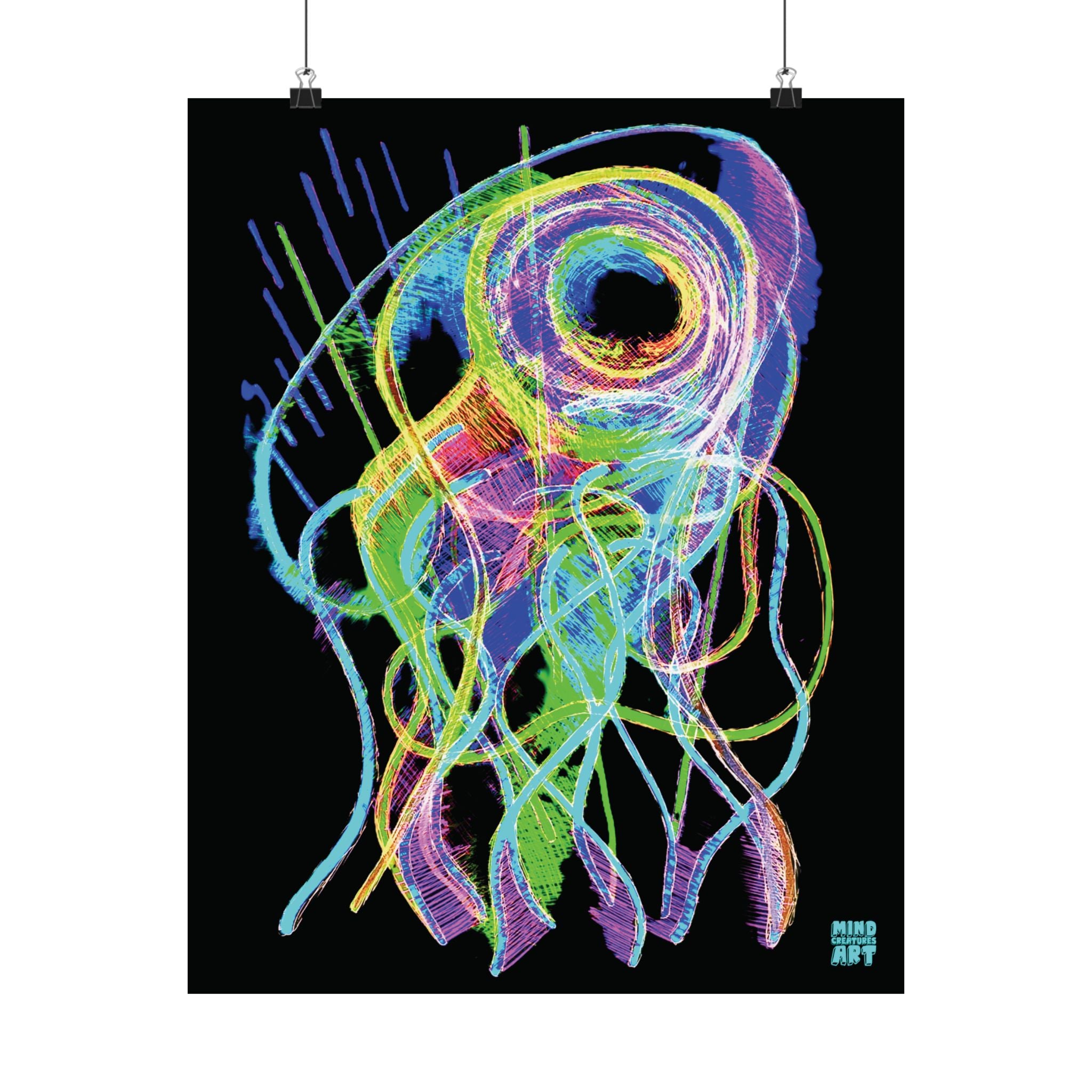 Jelly Jam (Neon, Black Background) Matte Poster