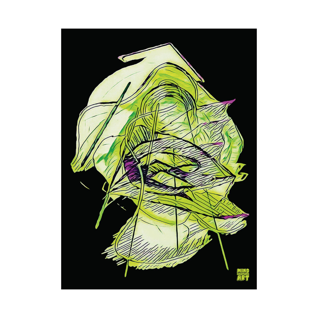Dive Reflex (Lime, Black Background) Matte Poster