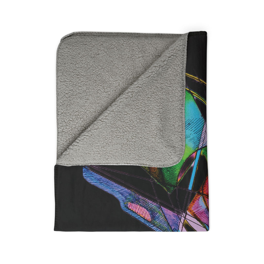 Watching (Black Background) Fleece Sherpa Blanket
