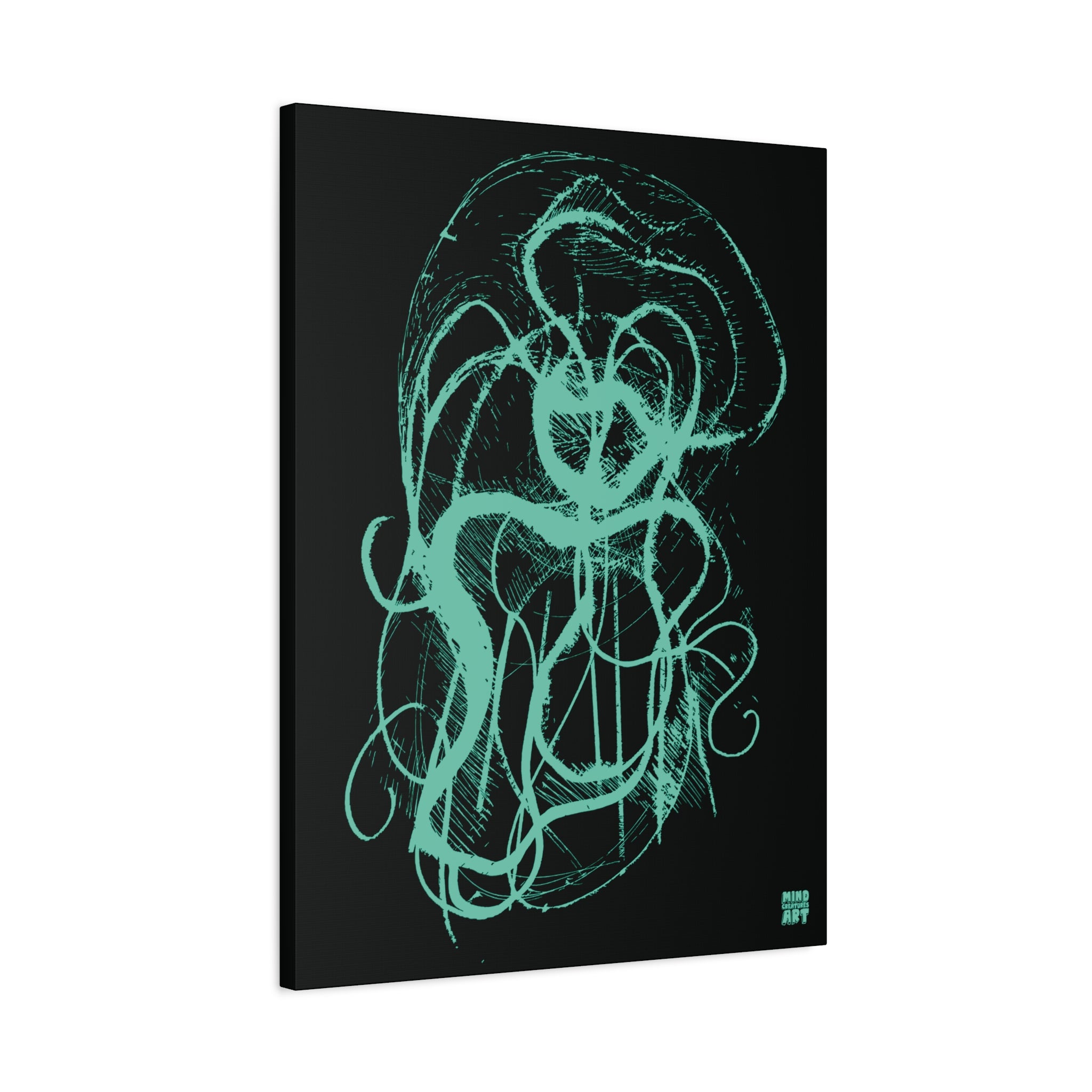 Davy Jones (Teal, Black Background) Matte Canvas, Stretched, 1.25"