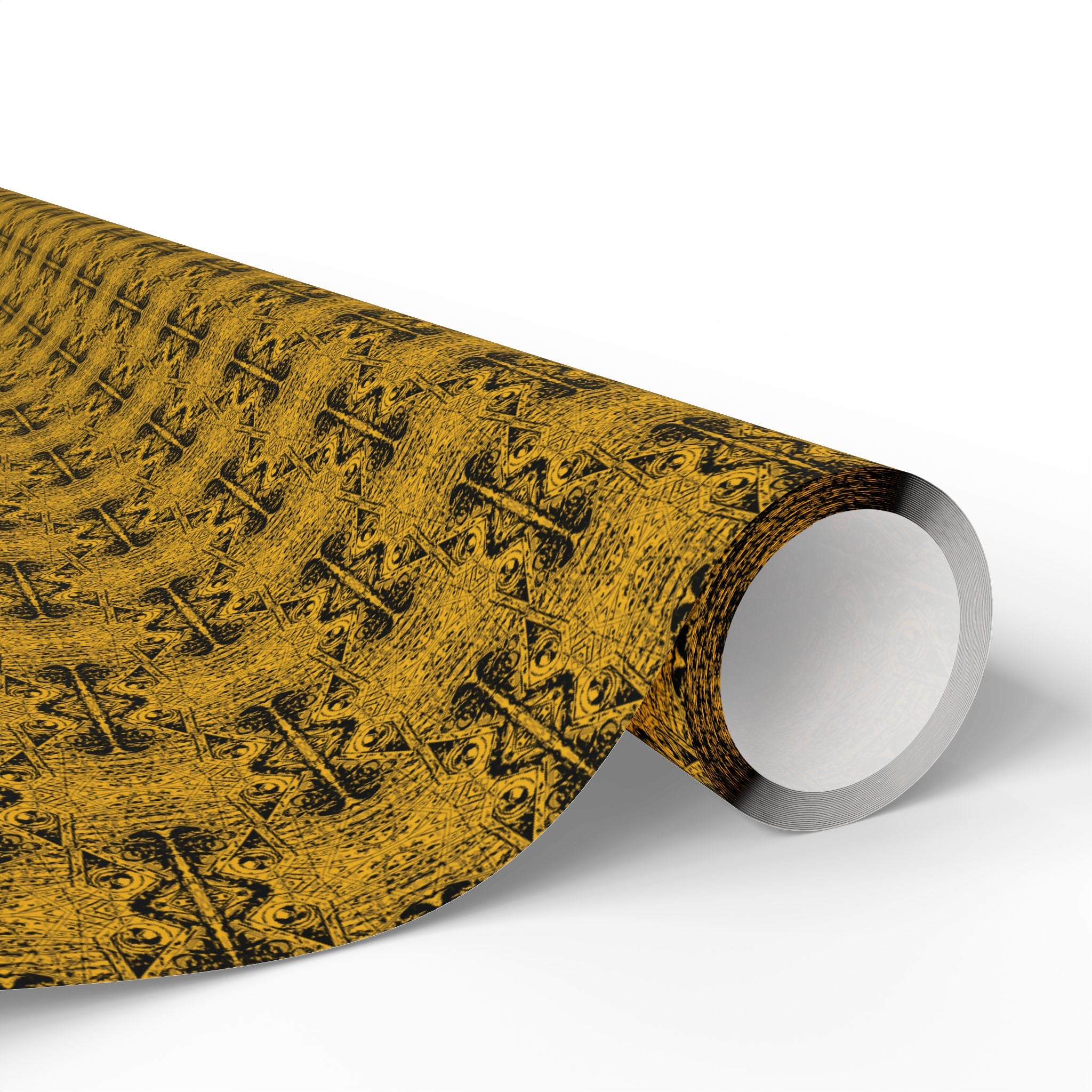Love (Black, Yellow Background) Heavy Wrapping Paper
