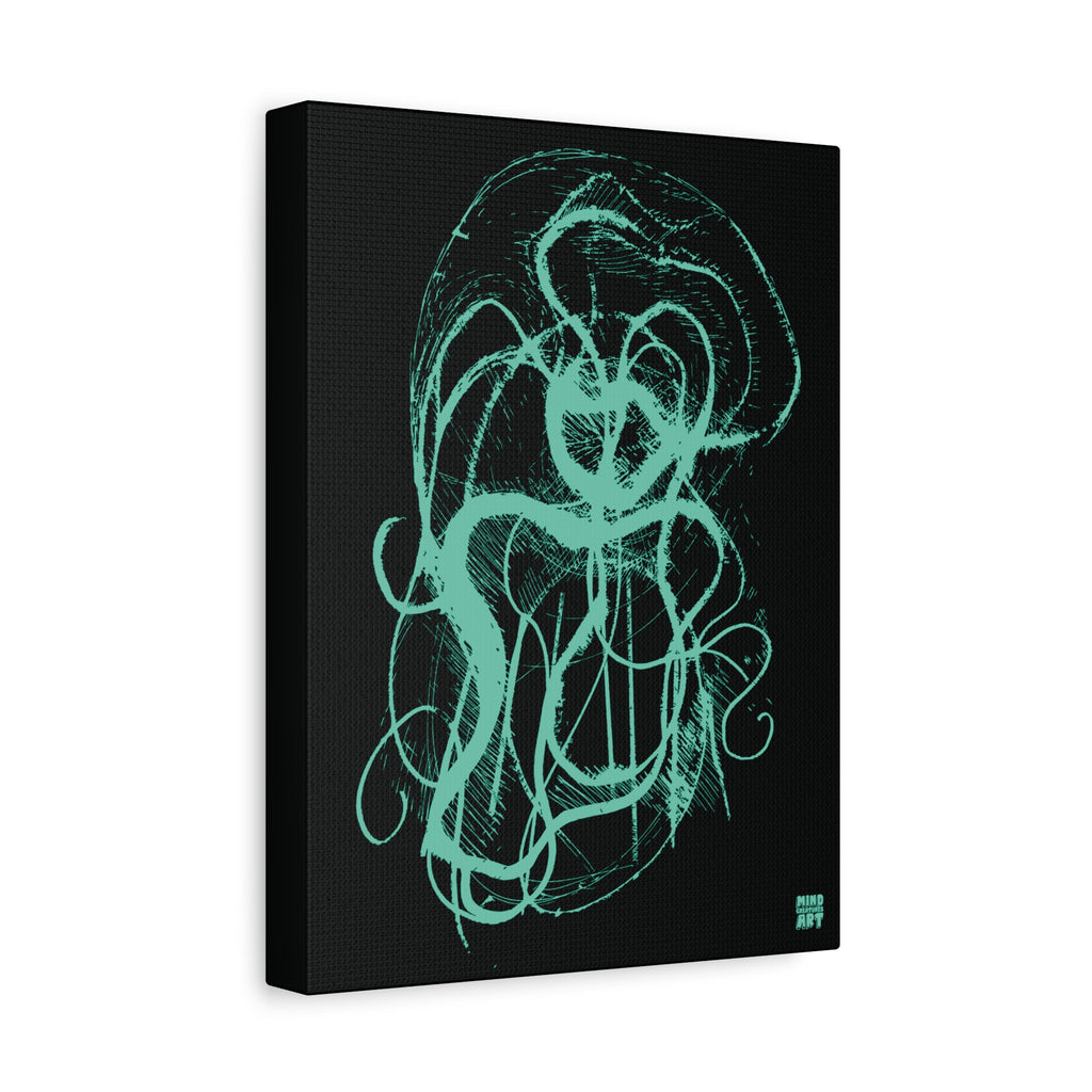 Davy Jones (Teal, Black Background) Matte Canvas, Stretched, 1.25"