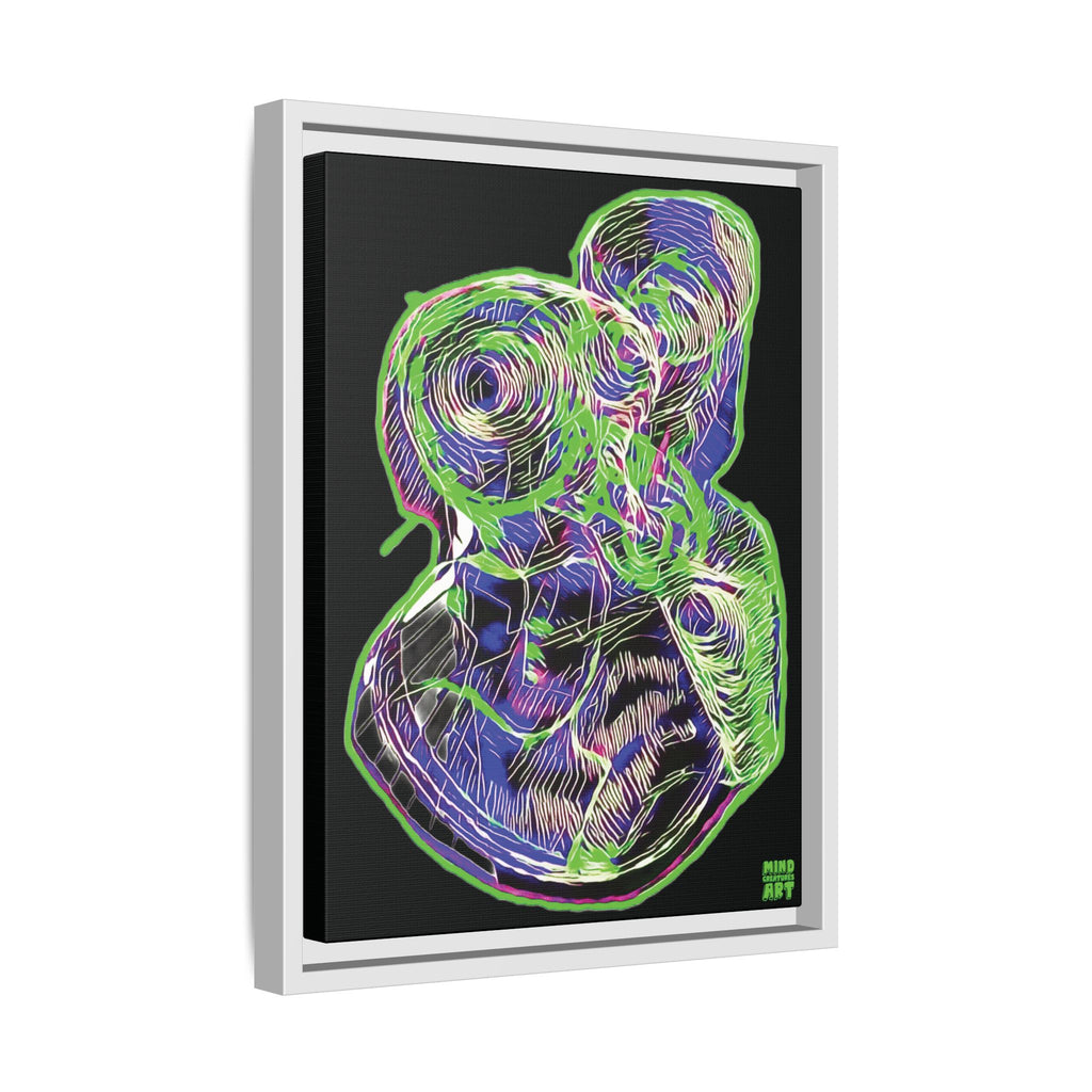 Curiosity (Electric Green, Black Background) Matte Canvas, Framed