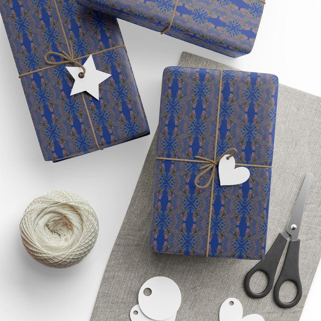 Vessel (Neon, Mirror, Blue Background) Heavy Wrapping Paper