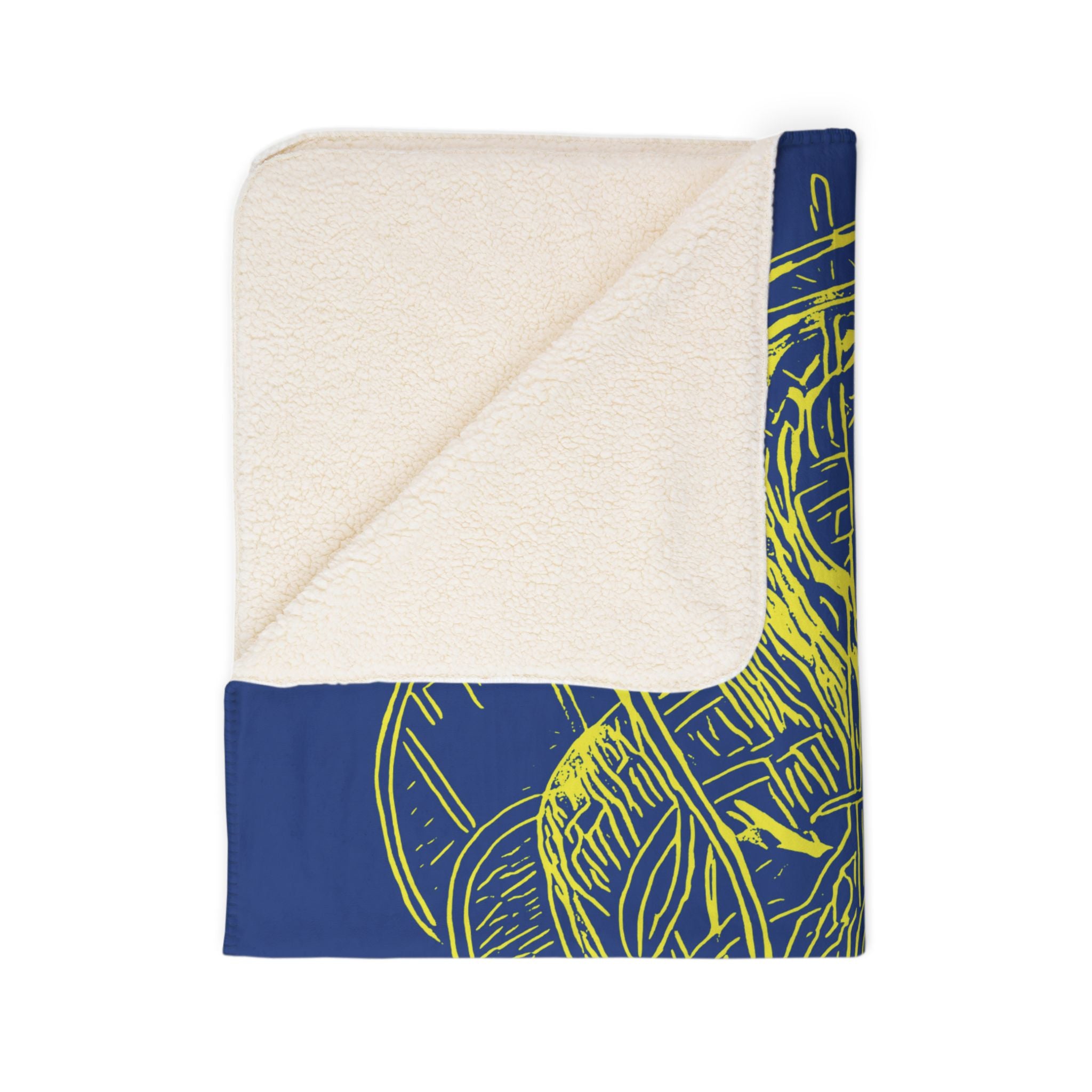 Copy of Jelly Jam (Yellow, Black Background) Fleece Sherpa Blanket
