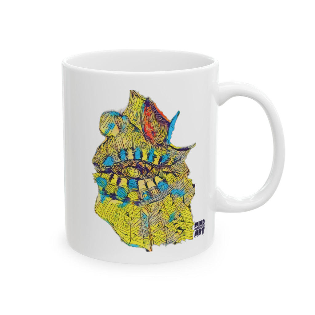 Hypnagogic (Neon) White Ceramic Mug, (11oz, 15oz)