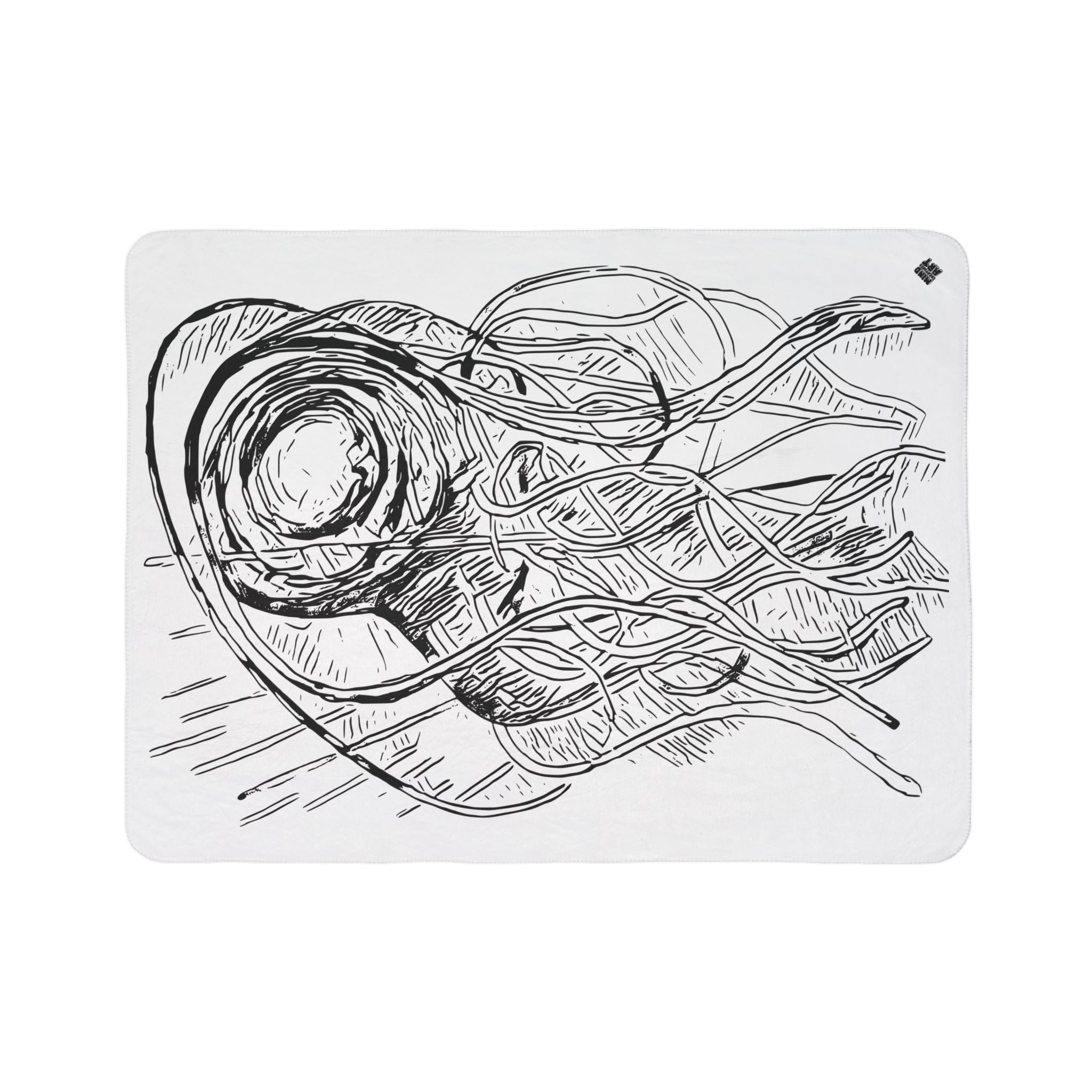 Jelly Jam (Black, White Background) Fleece Sherpa Blanket