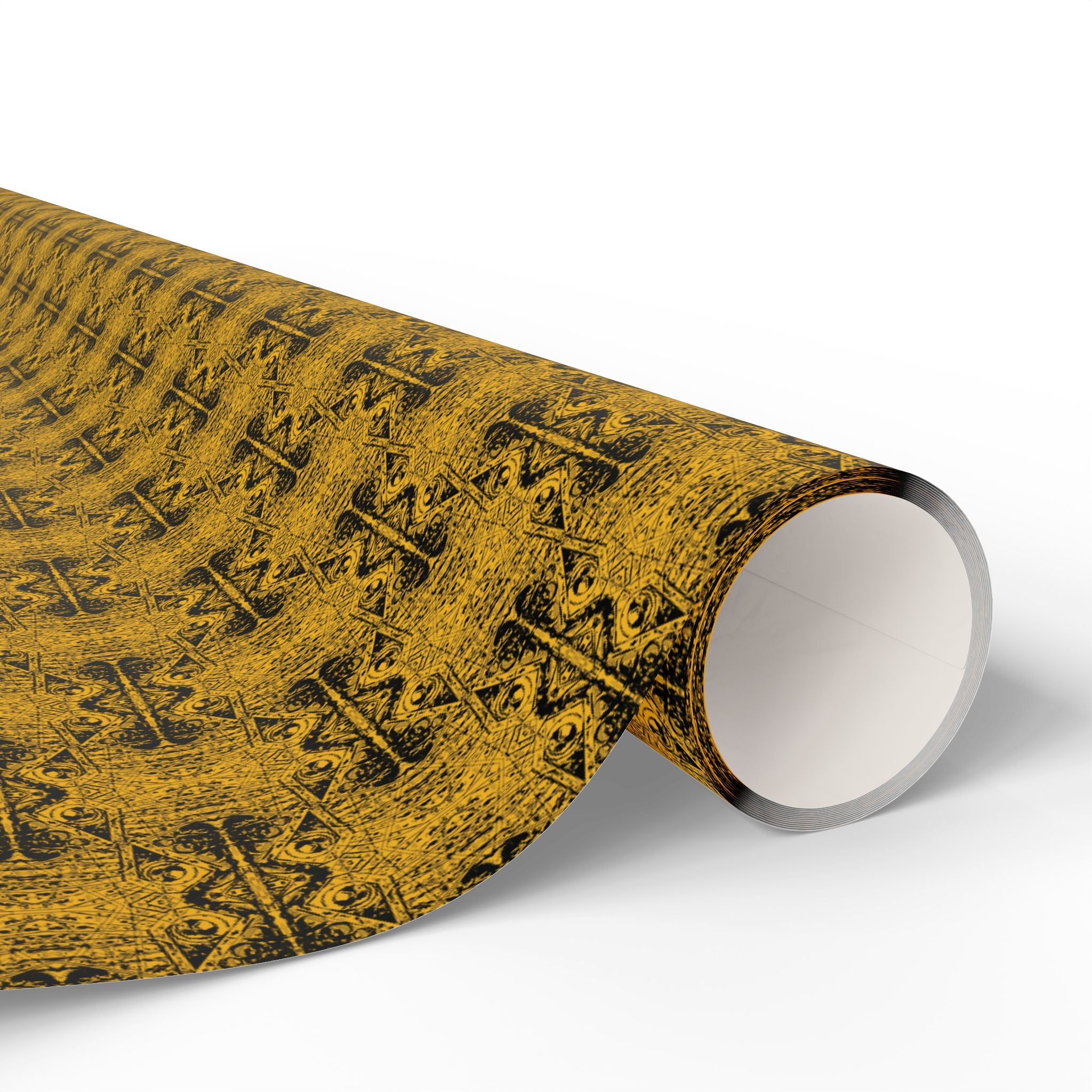 Love (Black, Yellow Background) Heavy Wrapping Paper