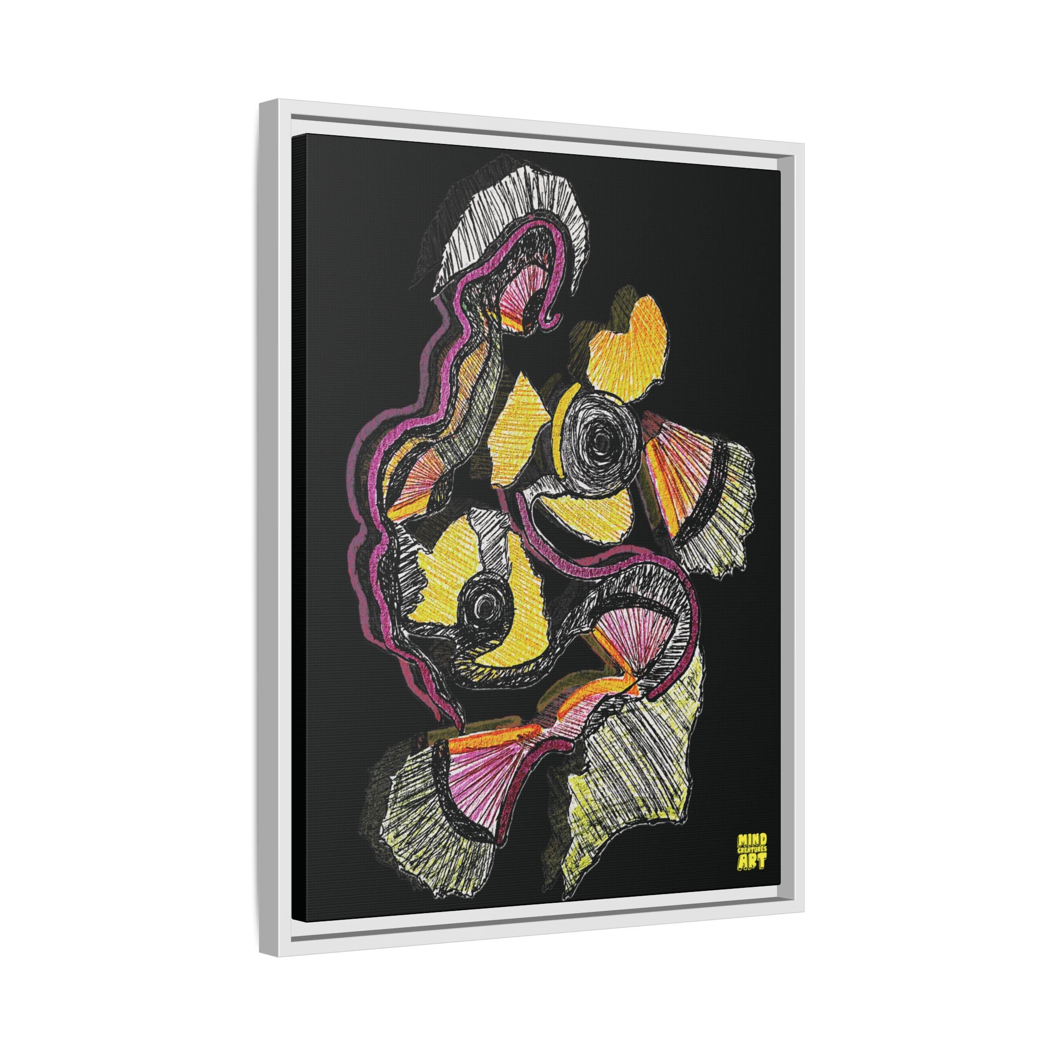 Crimson Teacher (Black Background) Matte Canvas, Framed