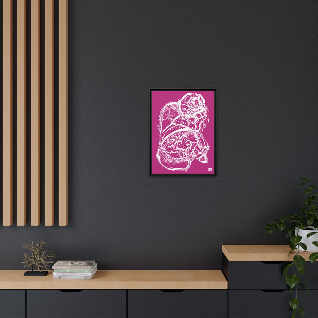 Exploration (White, Pink Background) Matte Canvas, Framed