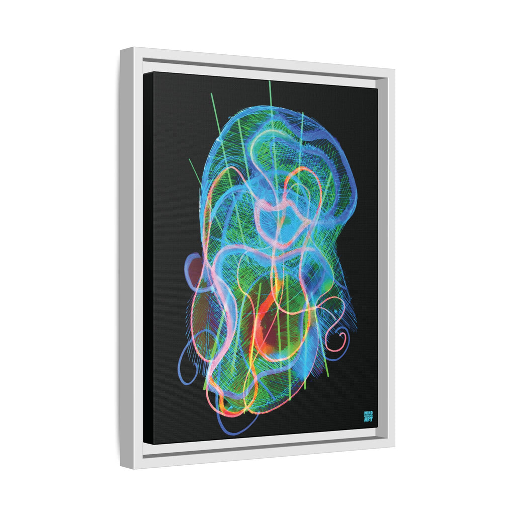 Davy Jones (Electric Blue & Green, Black Background) Matte Canvas, Framed