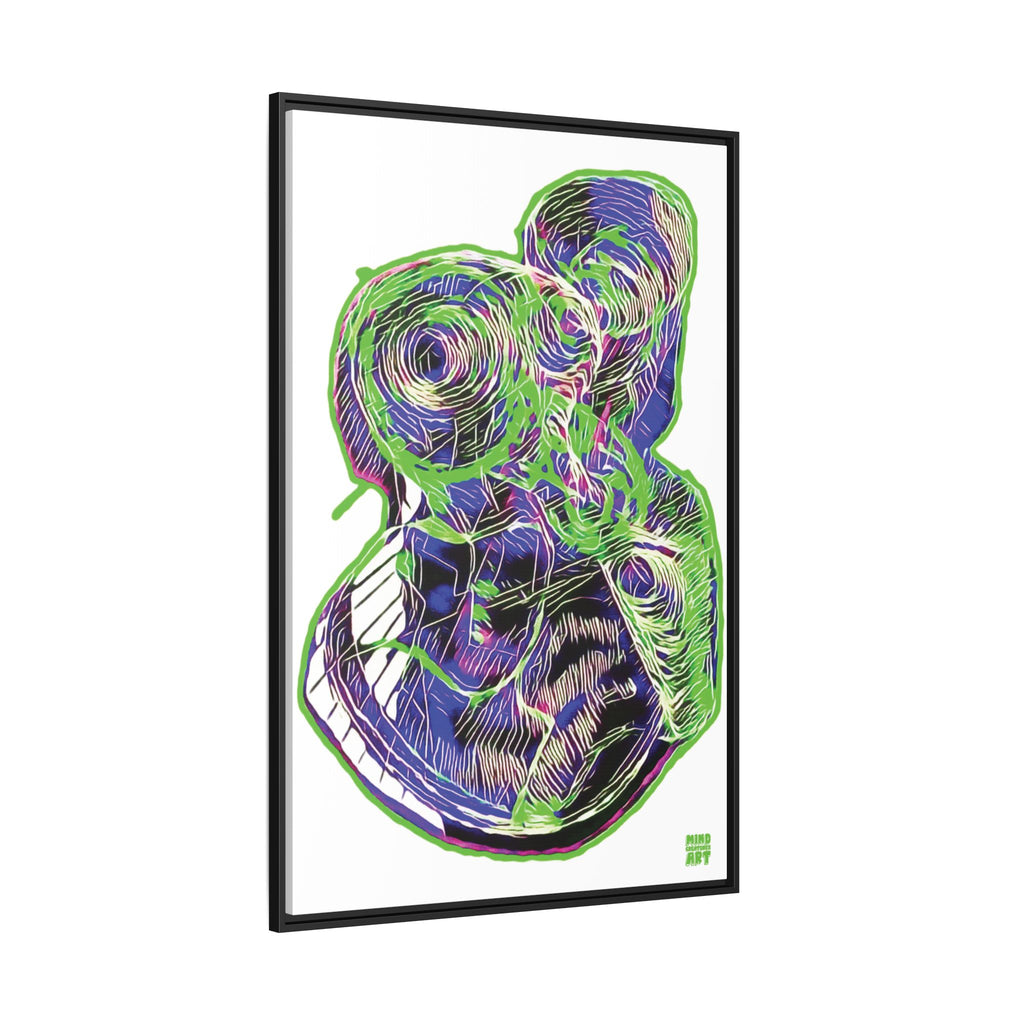 Curiosity (Electric Green, White Background) Matte Canvas, Framed
