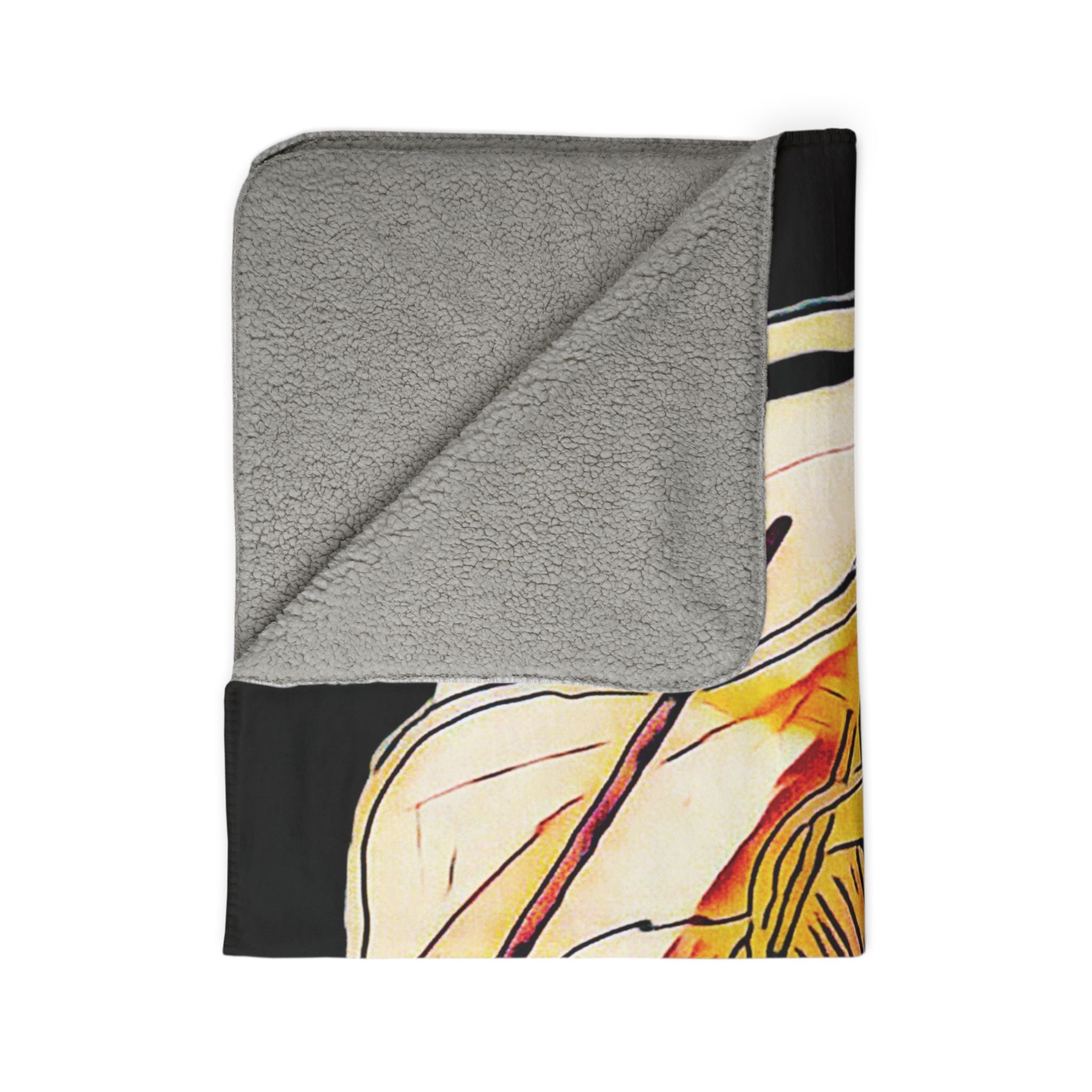 Dive Reflex (Gold, Black Background) Fleece Sherpa Blanket