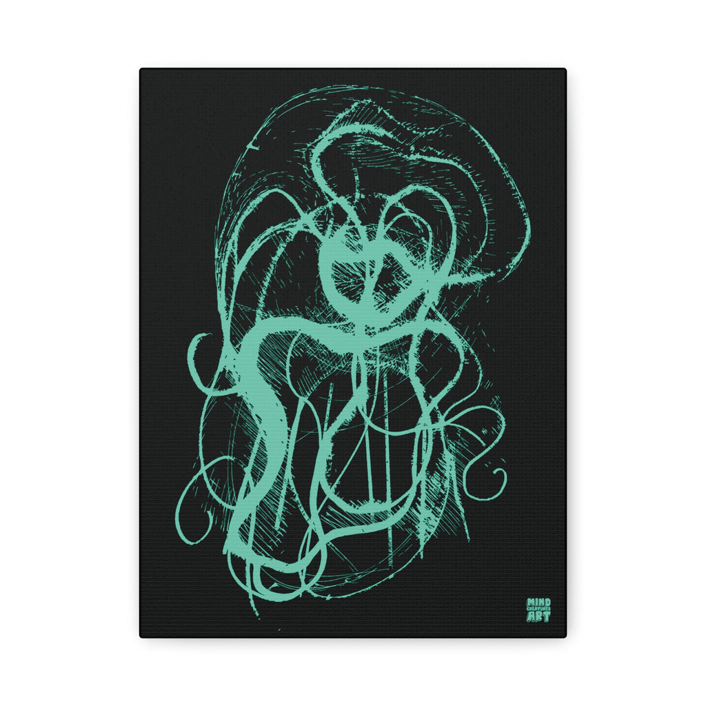 Davy Jones (Teal, Black Background) Matte Canvas, Stretched, 1.25"