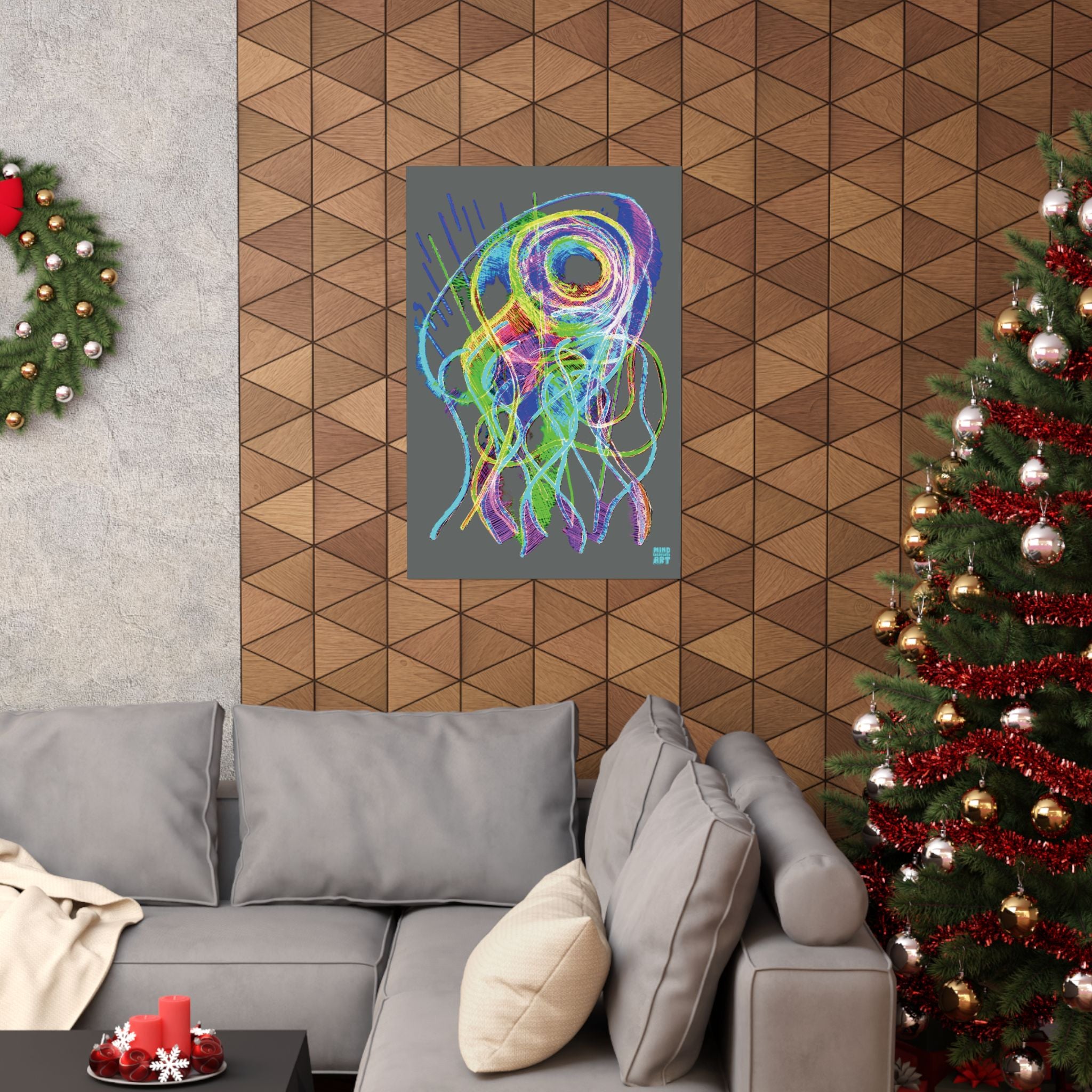 Jelly Jam (Neon, Dark Gray Background) Matte Poster