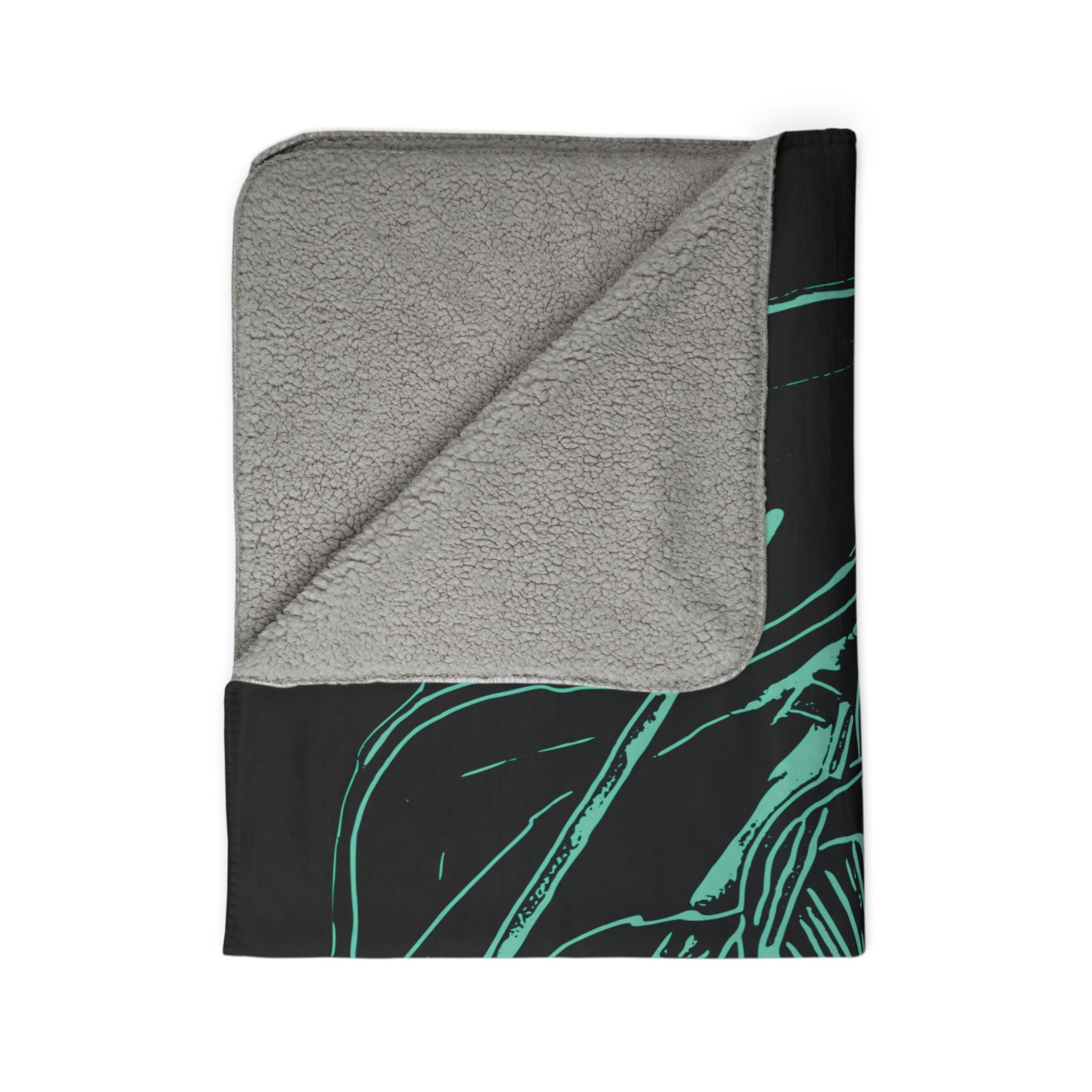 Dive Reflex (Teal) Fleece Sherpa Blanket