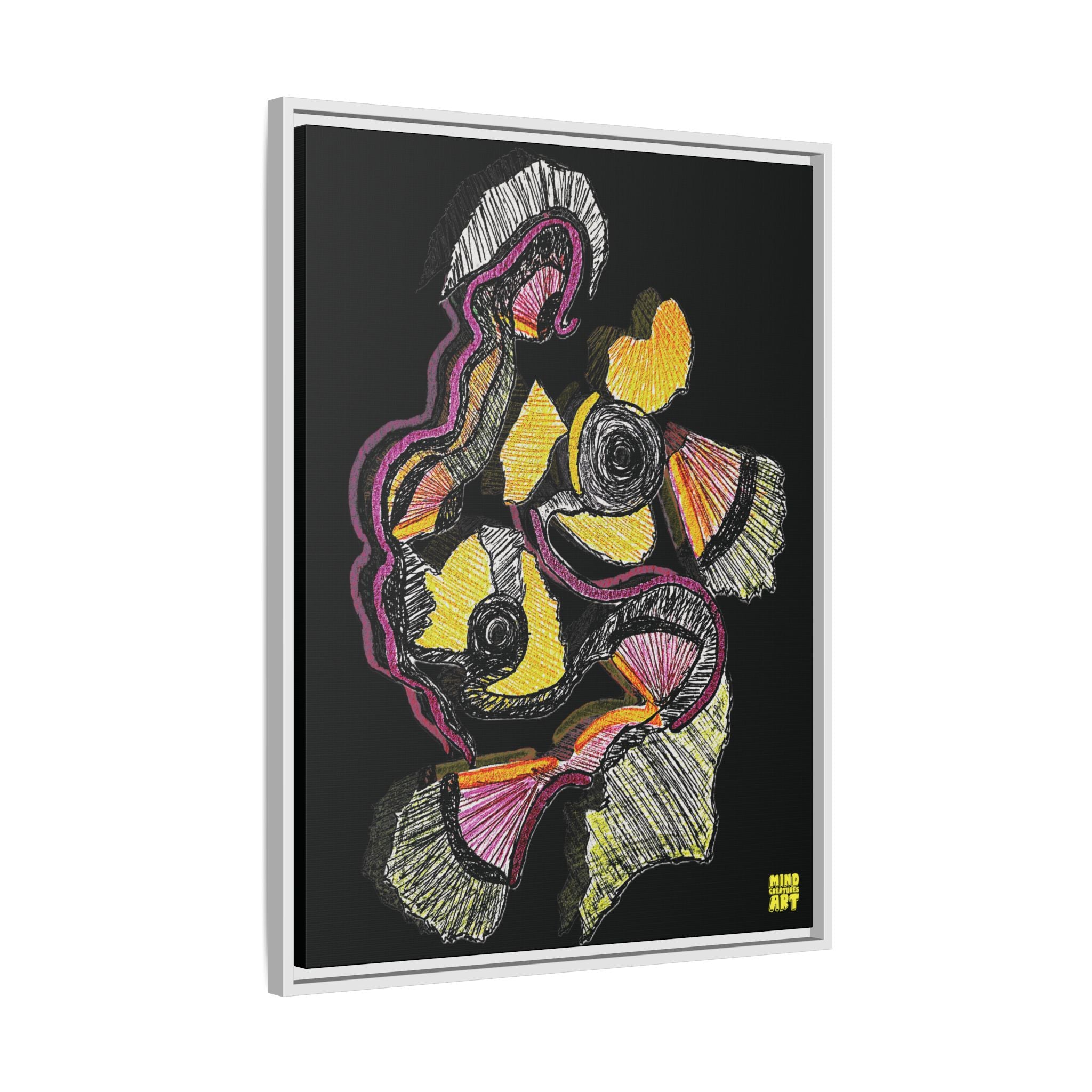 Crimson Teacher (Black Background) Matte Canvas, Framed