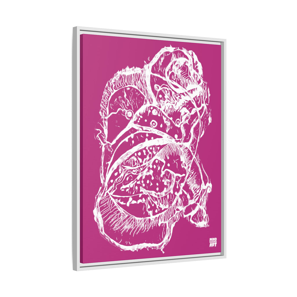 Exploration (White, Pink Background) Matte Canvas, Framed