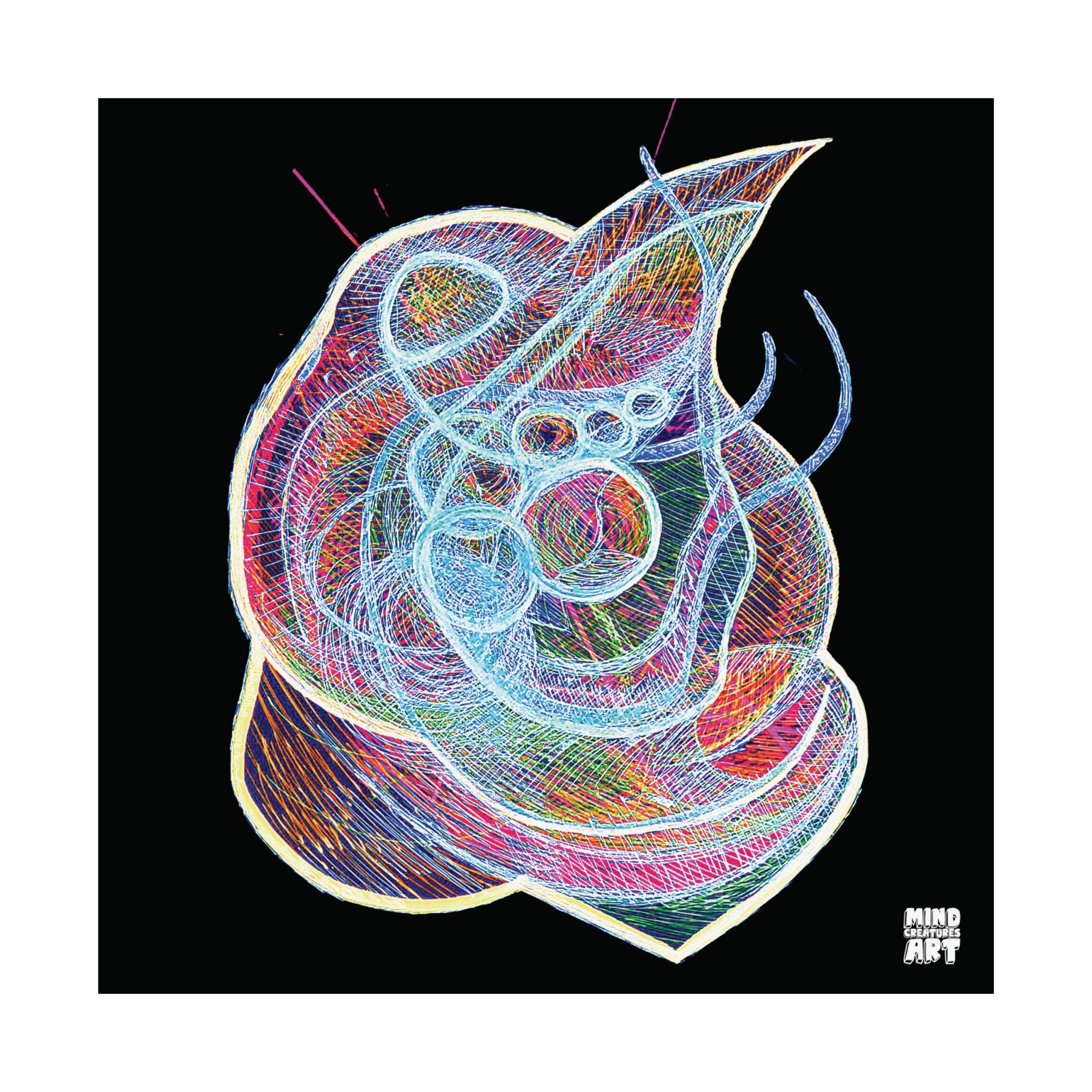 Renewal (Electric Multi, Black Background) Matte Poster