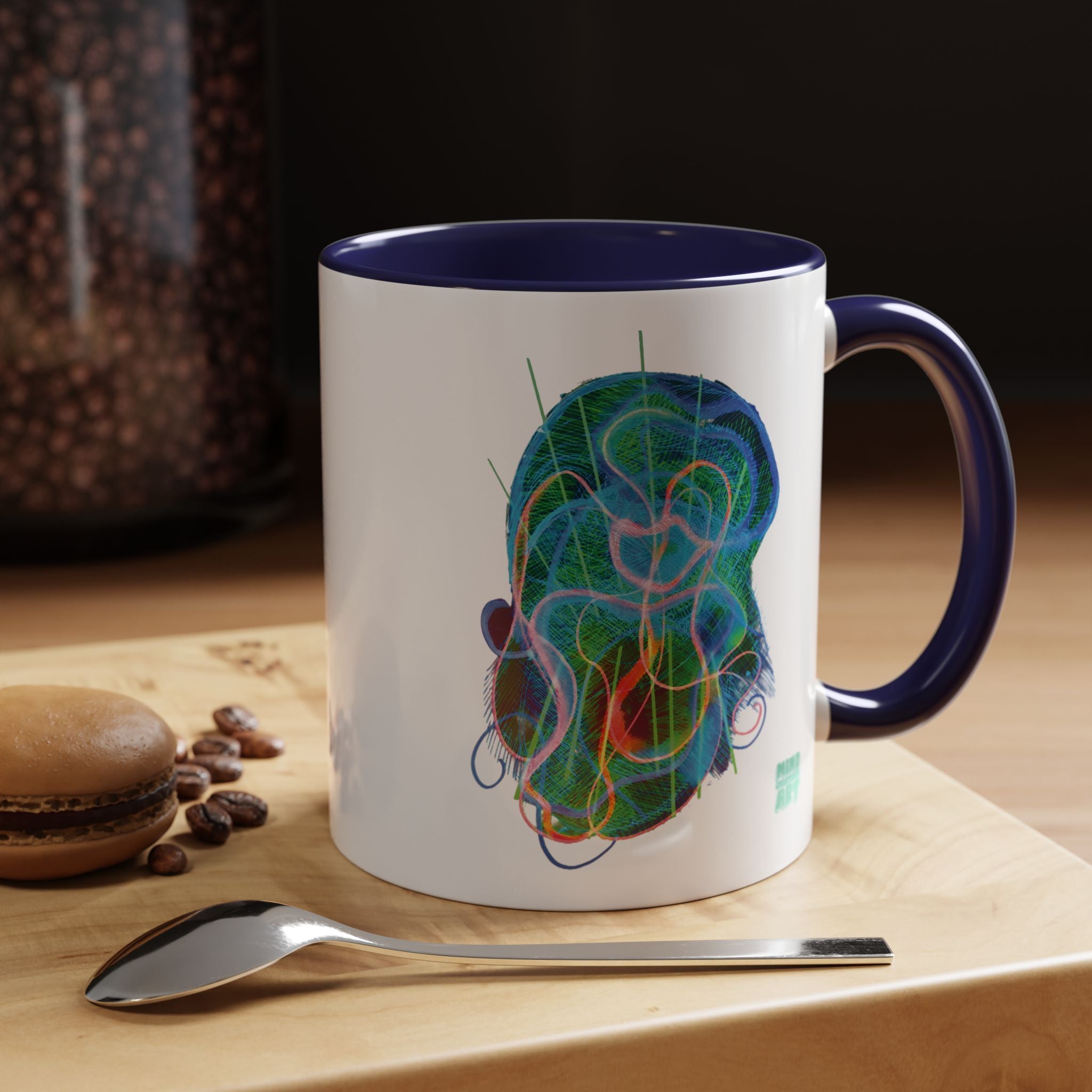 Davy Jones (Electric Blue & Green) Accent Coffee Mug (11oz, 15oz)