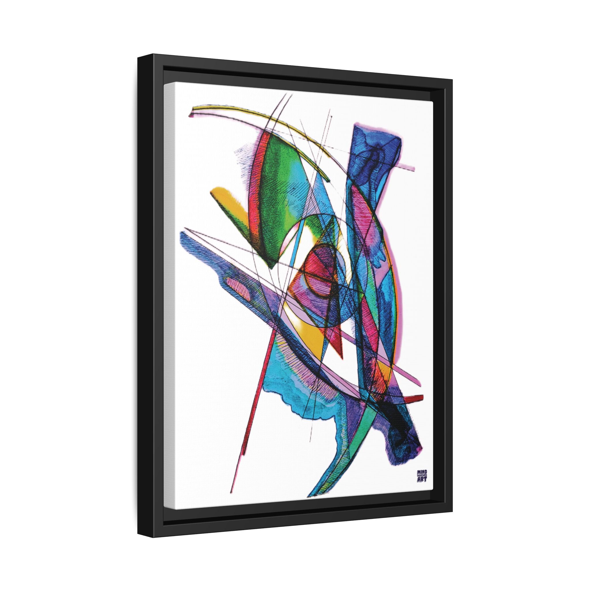 Watching (White Background) Matte Canvas, Framed