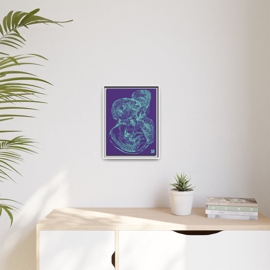 Curiosity (Teal, Purple Background) Matte Canvas, Framed