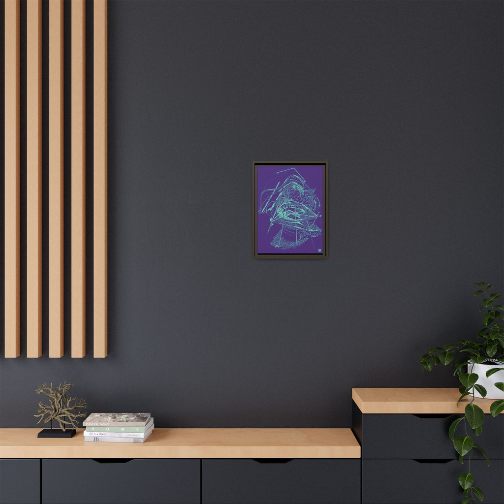 Dive Reflex (Teal, Purple Background) Matte Canvas, Framed
