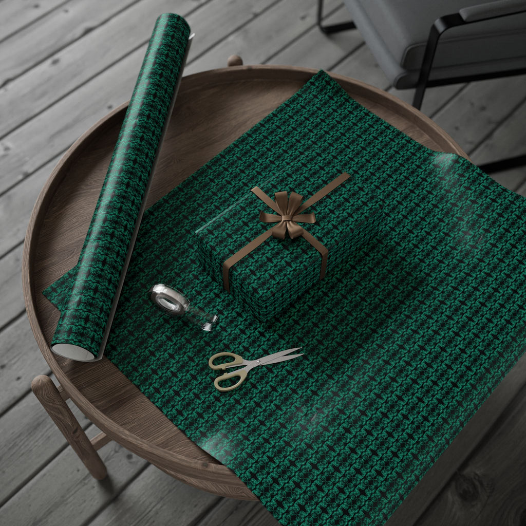 Curiosity (Emerald, Black Background) Heavy Wrapping Paper