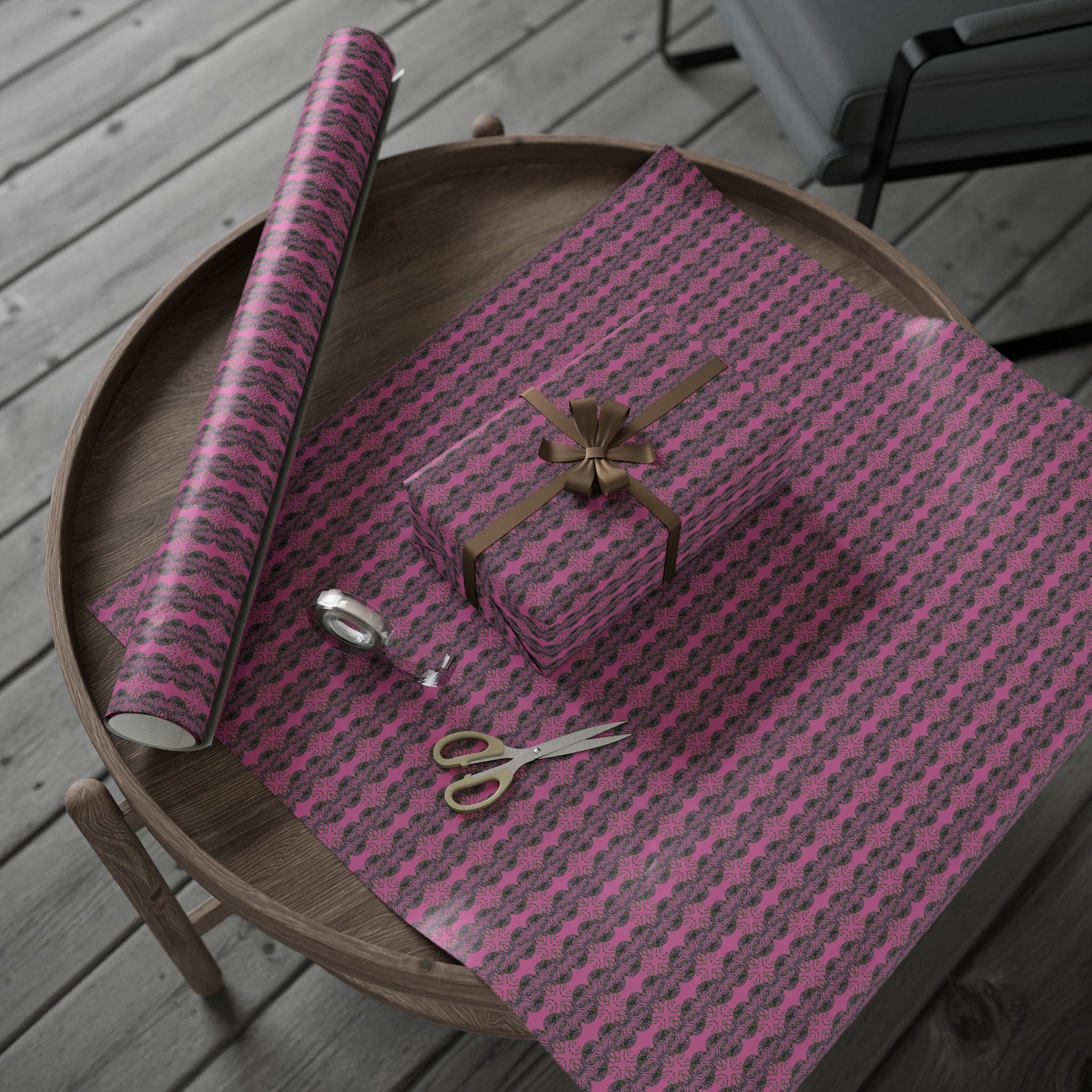 Vessel (Neon, Mirror, Pink Background) Heavy Wrapping Paper