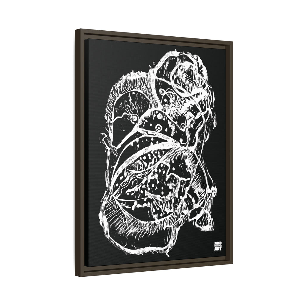 Exploration (White, Black Background) Matte Canvas, Framed