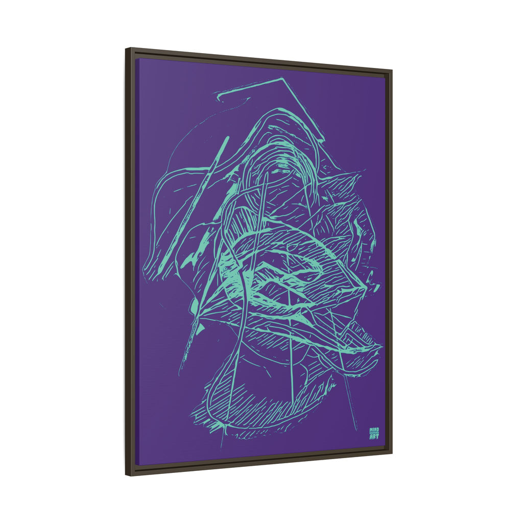 Dive Reflex (Teal, Purple Background) Matte Canvas, Framed