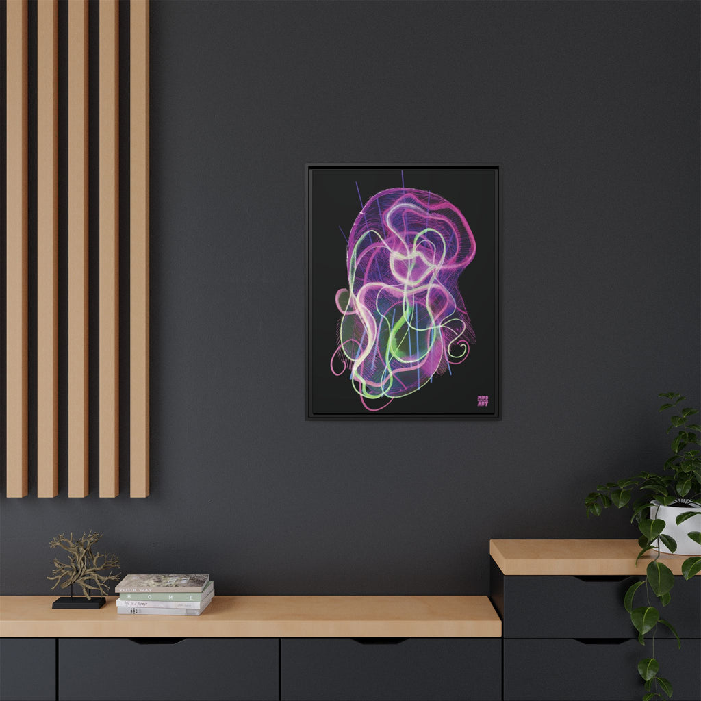 Davy Jones (Electric Pink, Black Background) Matte Canvas, Framed