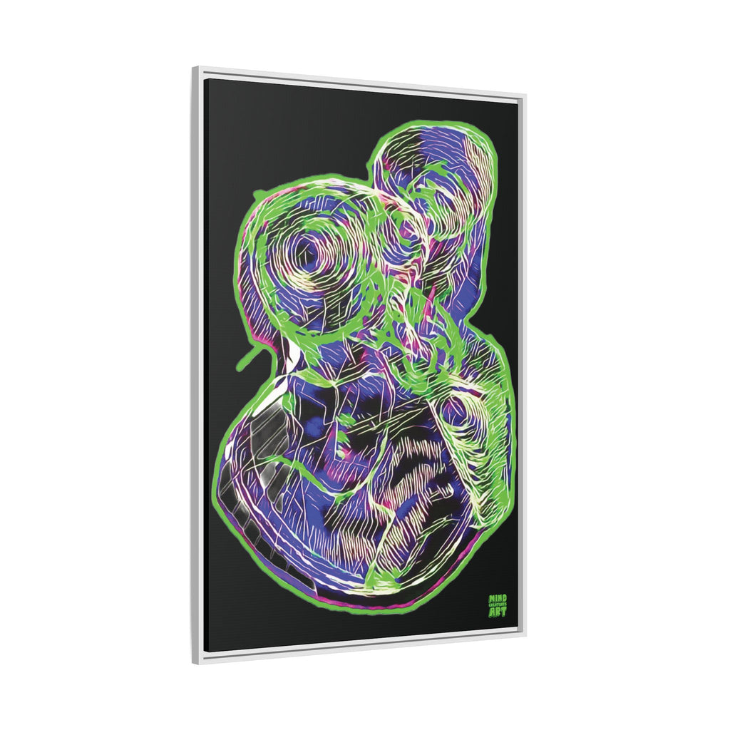 Curiosity (Electric Green, Black Background) Matte Canvas, Framed
