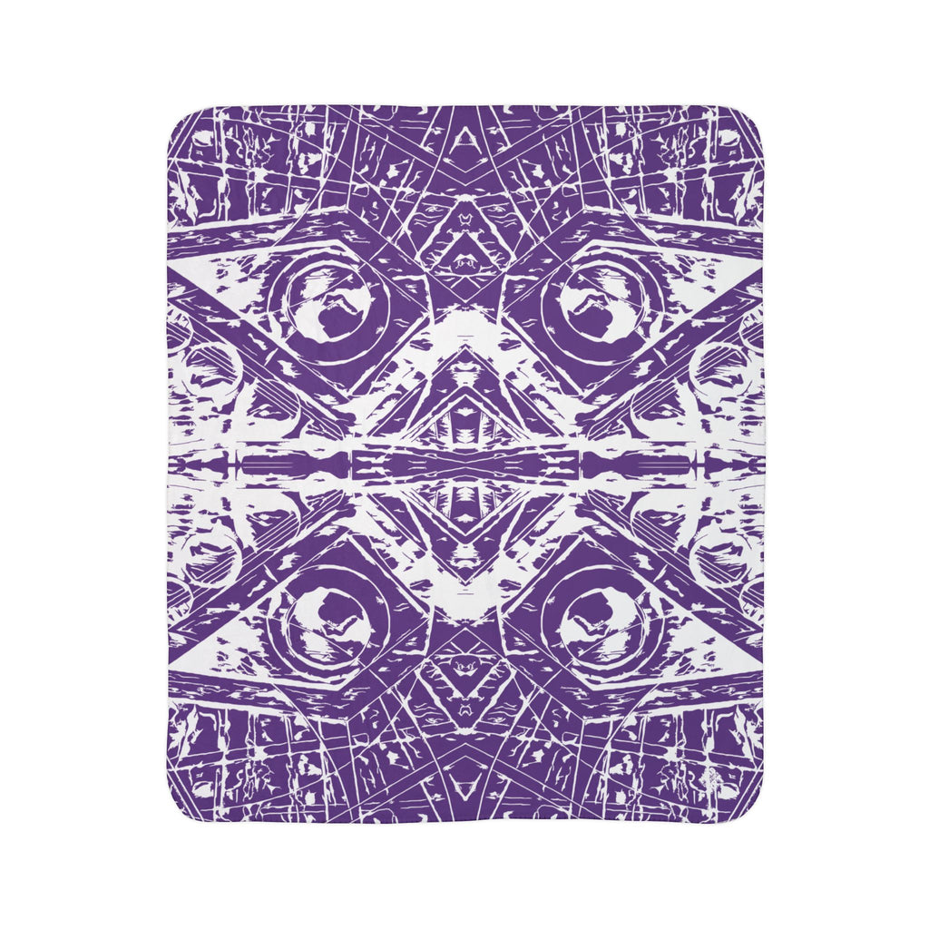 Love (White, Mirror, Purple Background) Fleece Sherpa Blanket