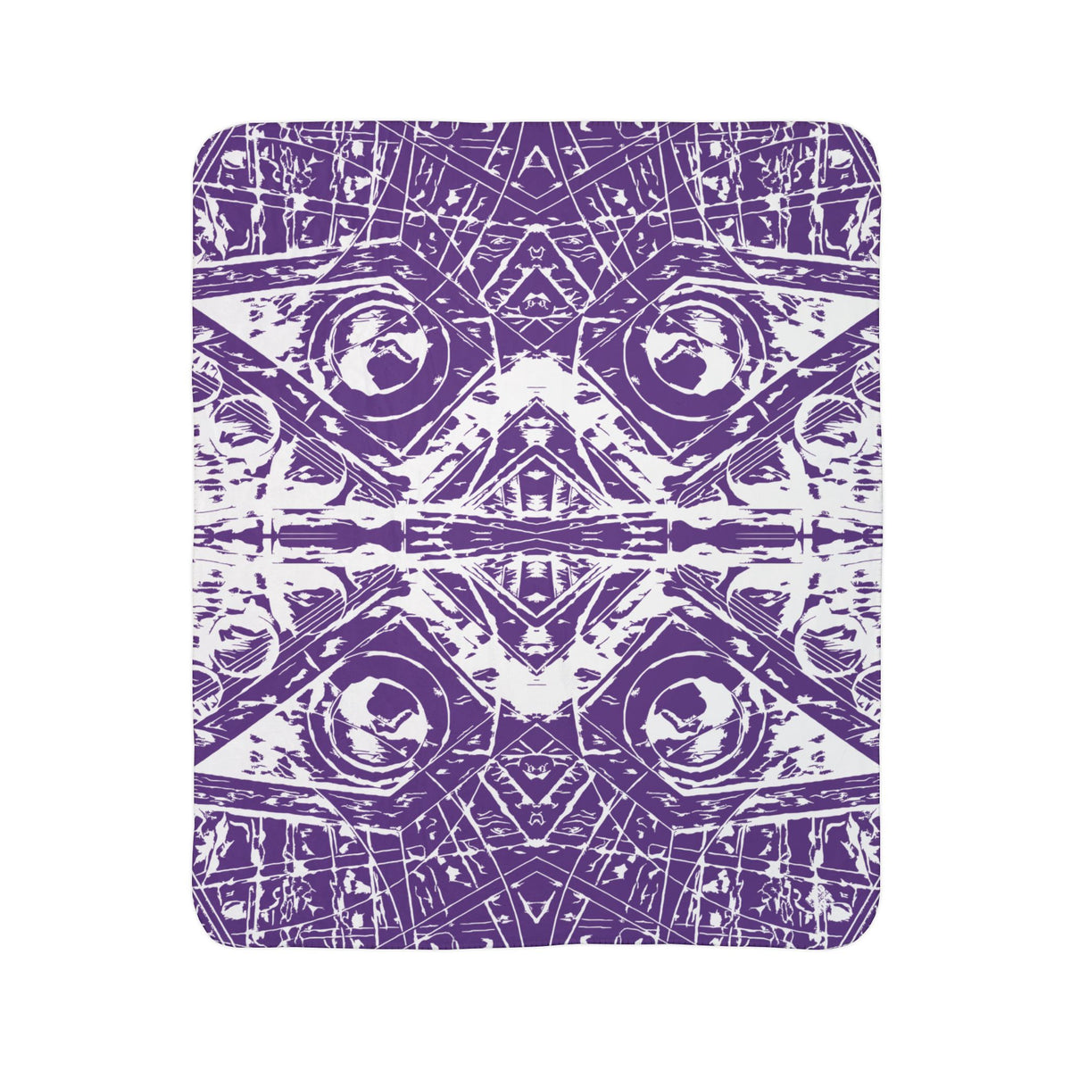 Love (White, Mirror, Purple Background) Fleece Sherpa Blanket